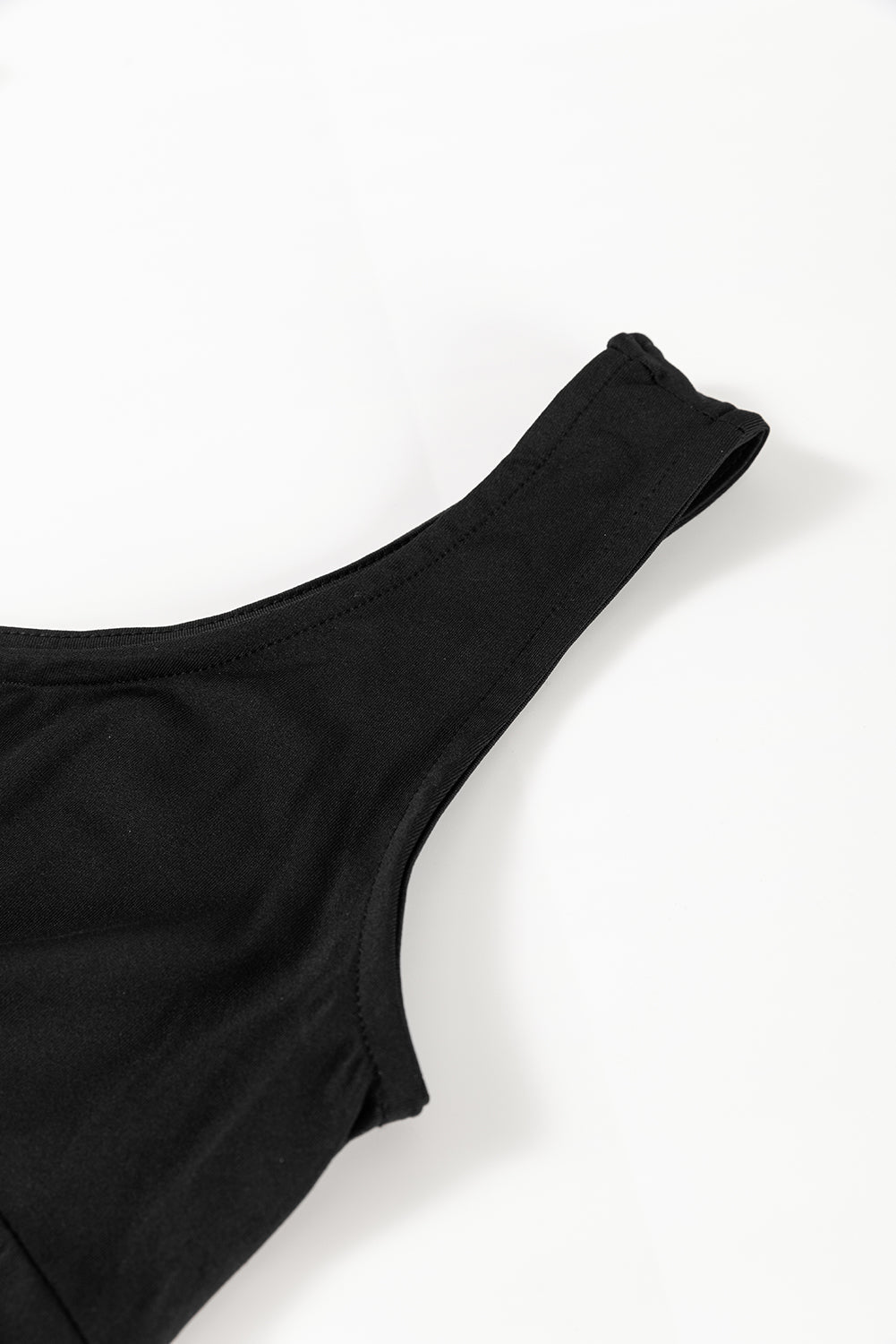 Black Sleeveless Scoop Neck Flared Split Midi Dress eAura
