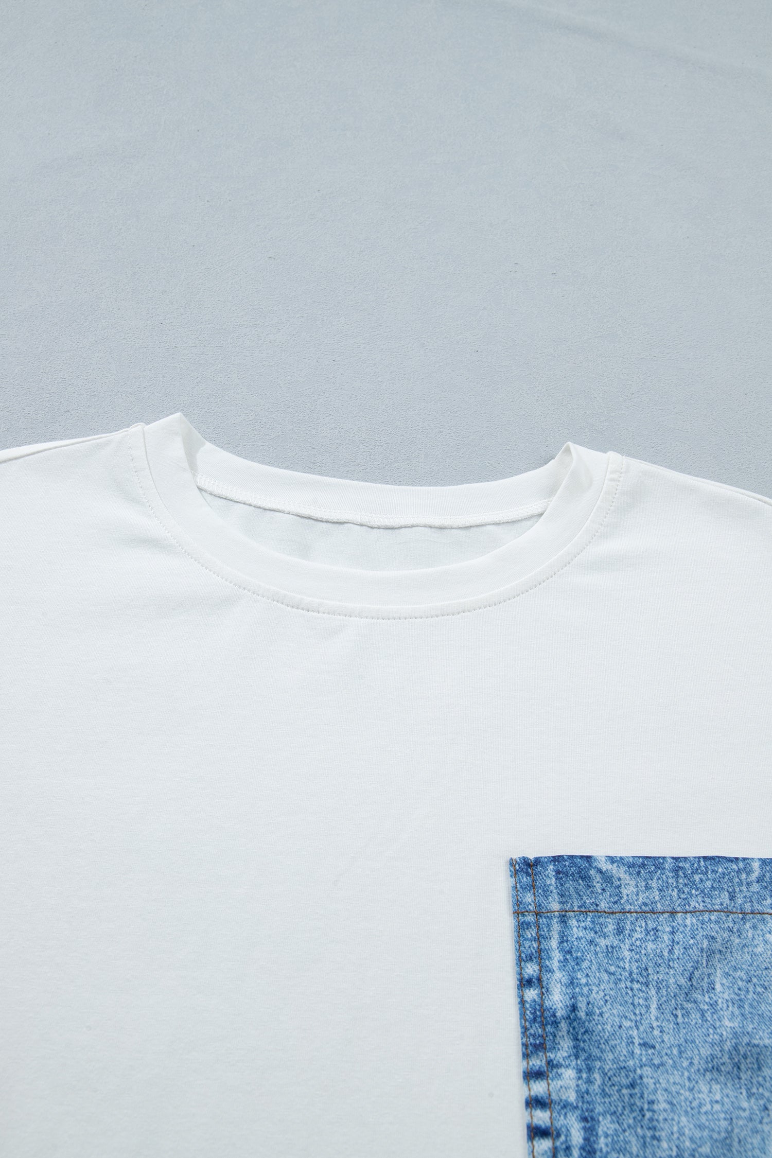 Colour Block Chest Pocket Patched Casual Short Sleeve Top