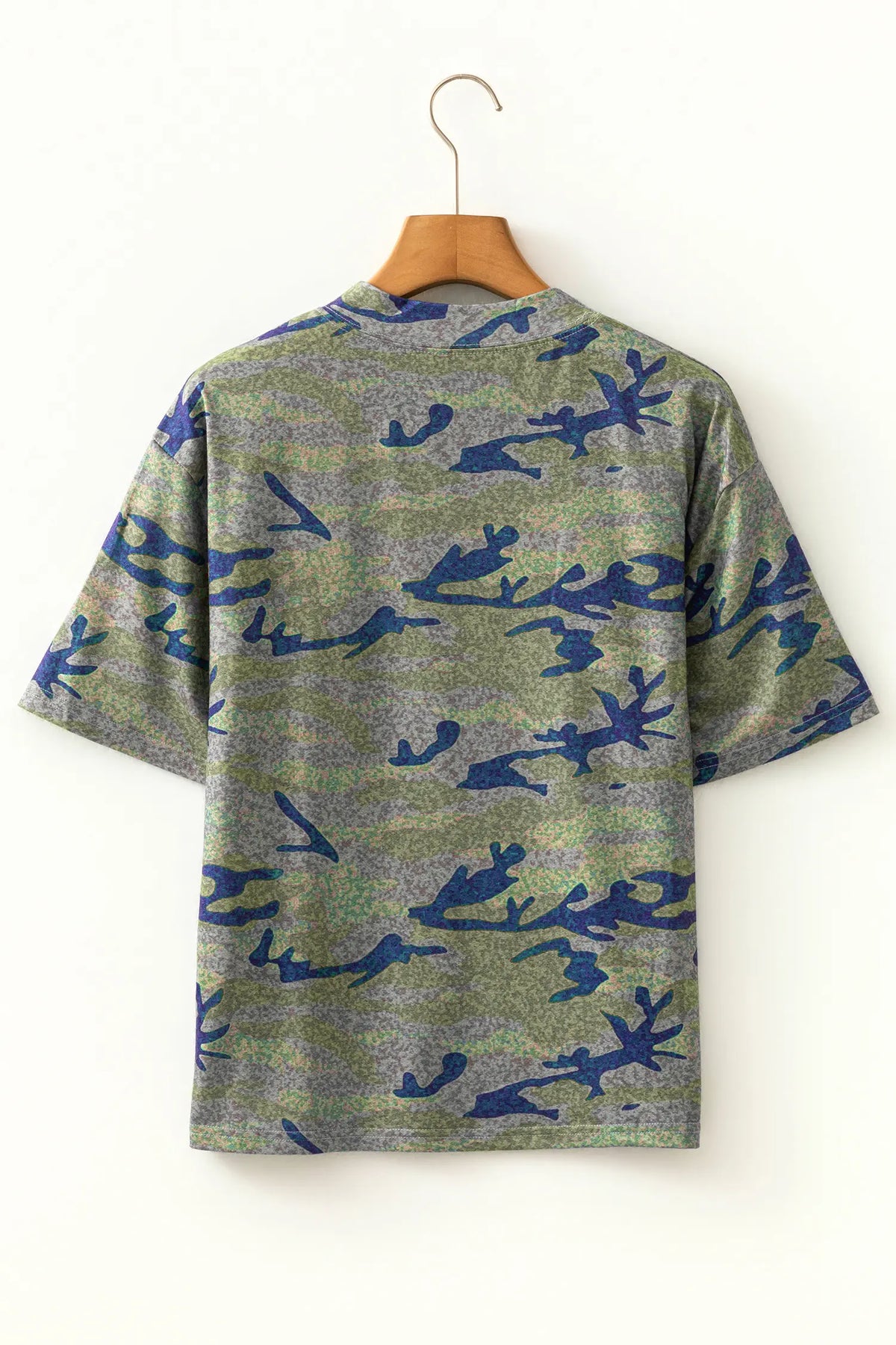 Stylish Camouflage Print America Patriotic Tee – Multicolour