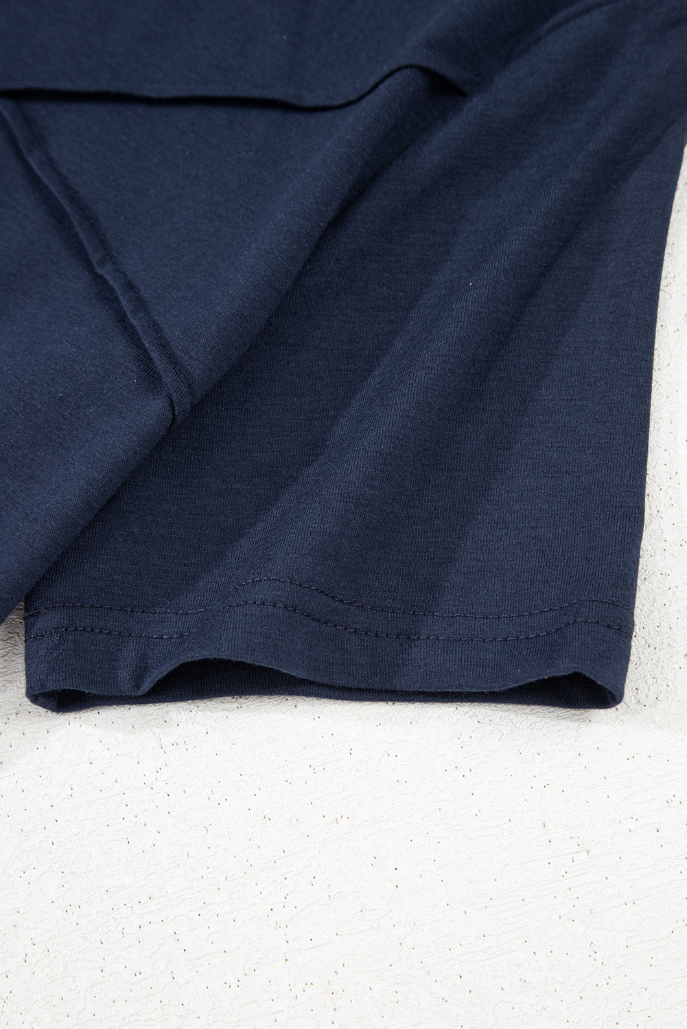 Solid Colour Toothpick Stripe Round Neck T Shirt - eAura