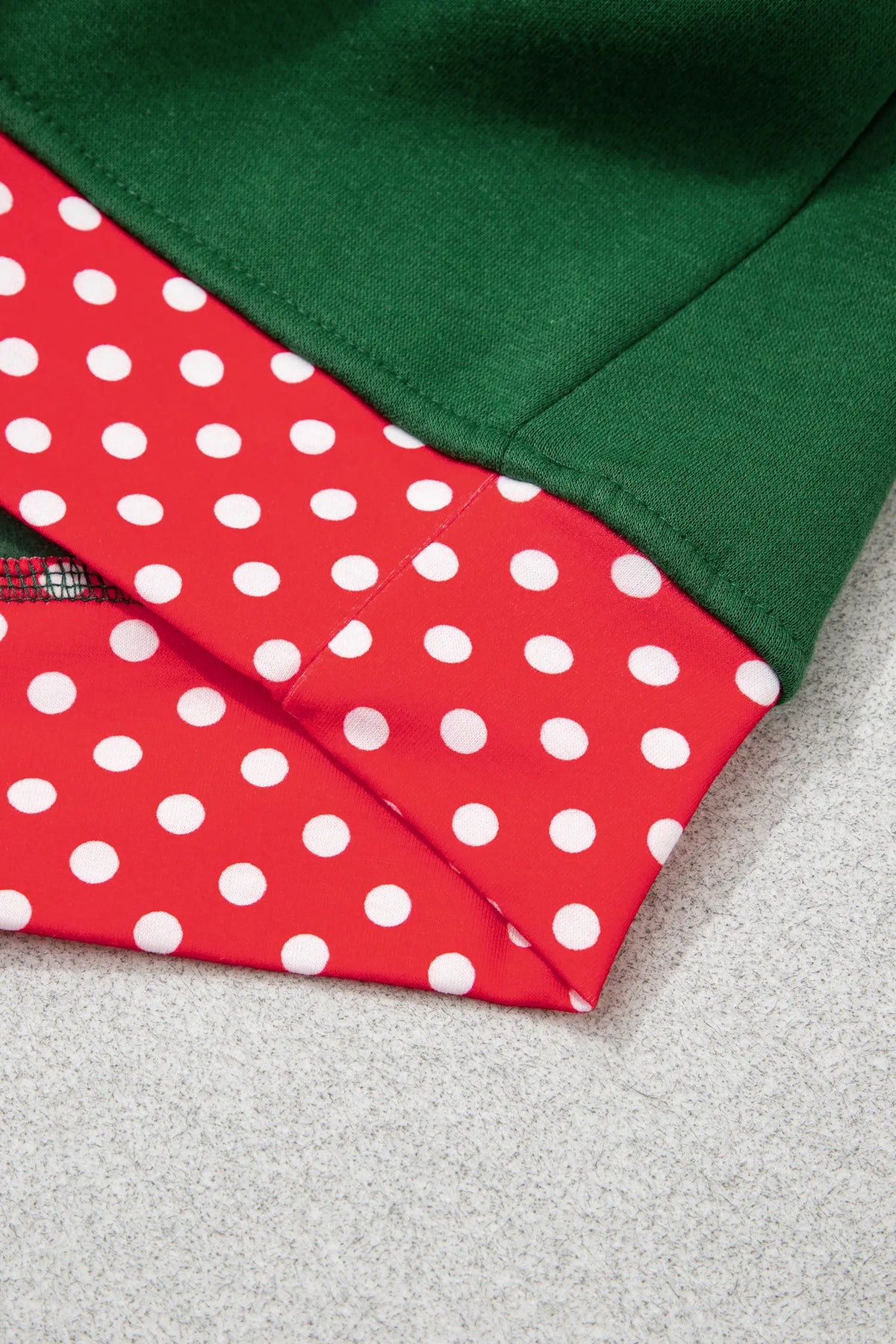 Polka Dot Patchwork Round Neck Plus Size Sweatshirt – Racing Red