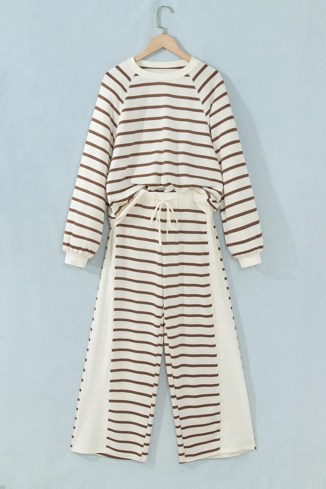 Relaxed Long Sleeve Top Colour Block Detail Drawstring Pant Set