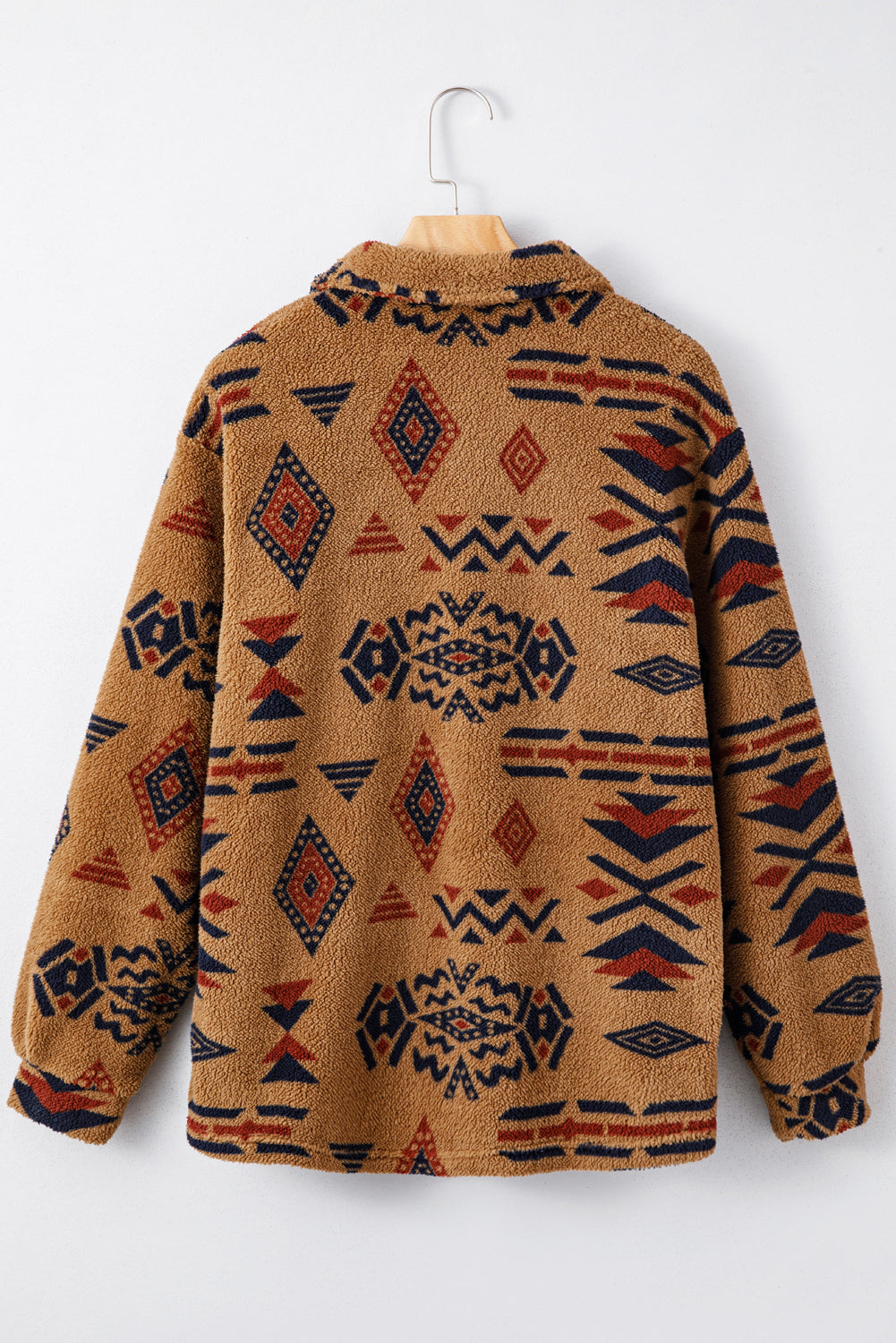 Western Aztec Pattern Fleece Shacket eAura