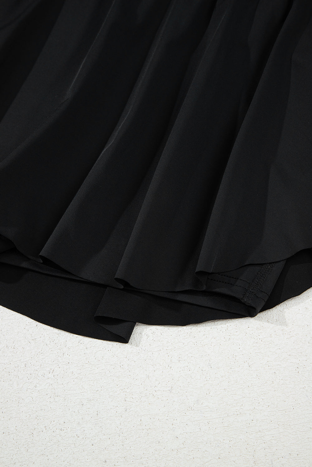 Black Drawstring High Waist Lined Tennis Skorts eAura