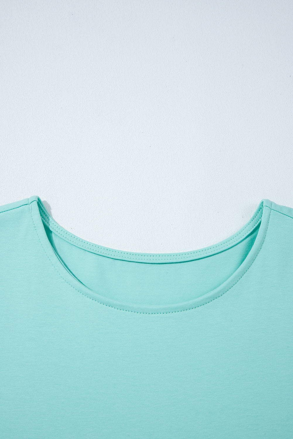 Mint Green Frilled Trim Crew Neck Loose Fit Mini Dress eAura