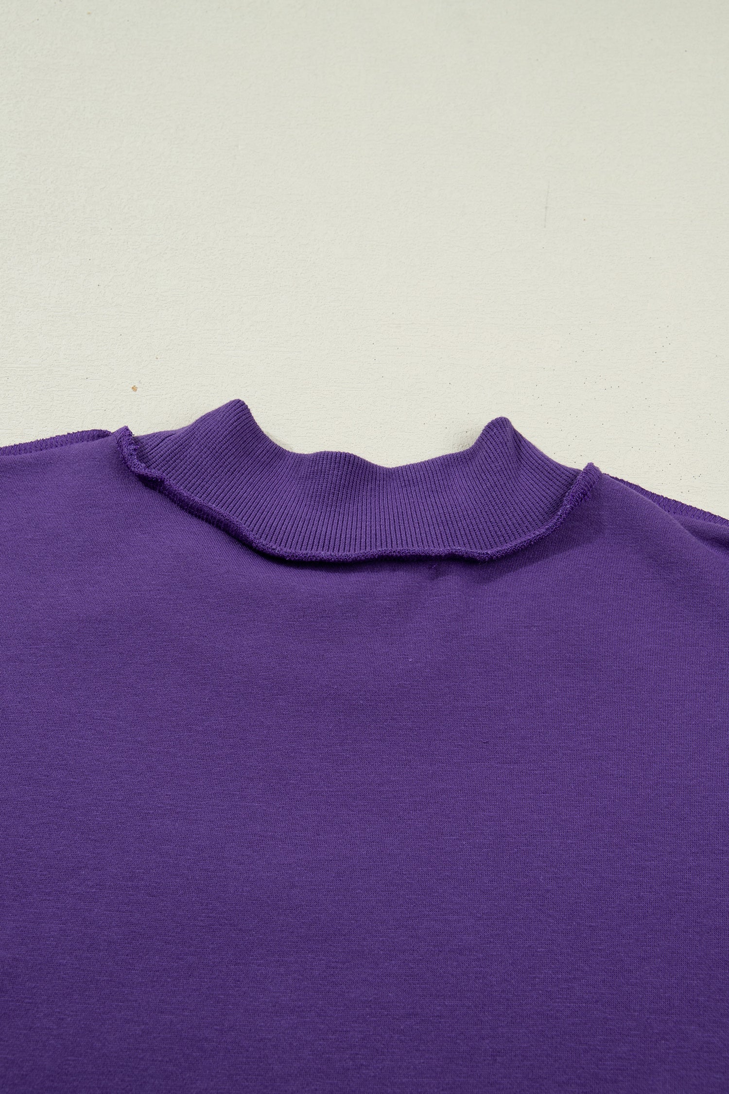 Black Oversize Drop Shoulder Reversible Mock Neck Sweatshirt