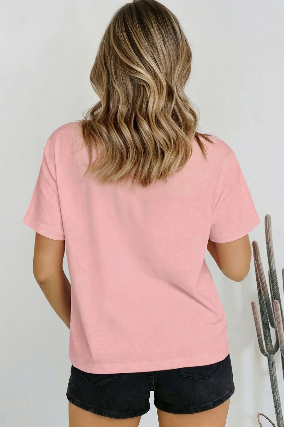 Solid Colour High Neck Oversize Tee – Wisteria