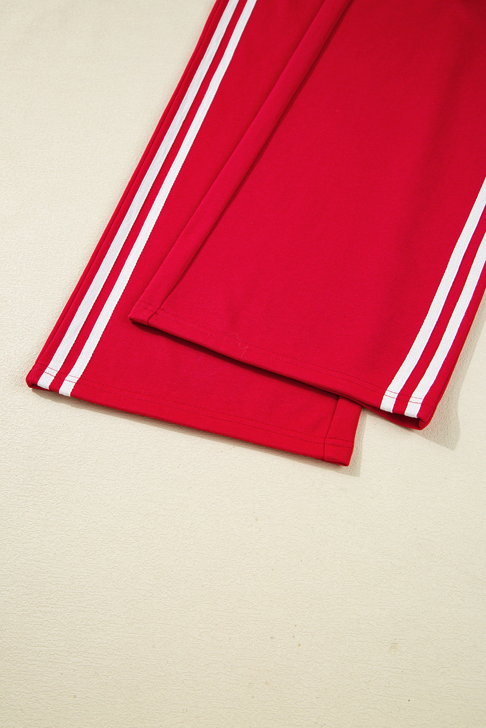 Varsity Striped Detail Crewneck Pullover Elastic Sweatpants 2pcs Co-ord eAura