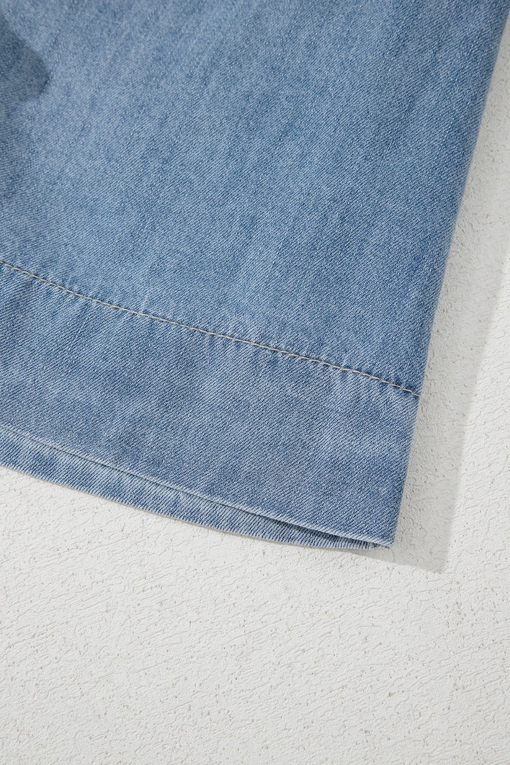 Tied Front Long Puff Sleeve Denim Top - eAura