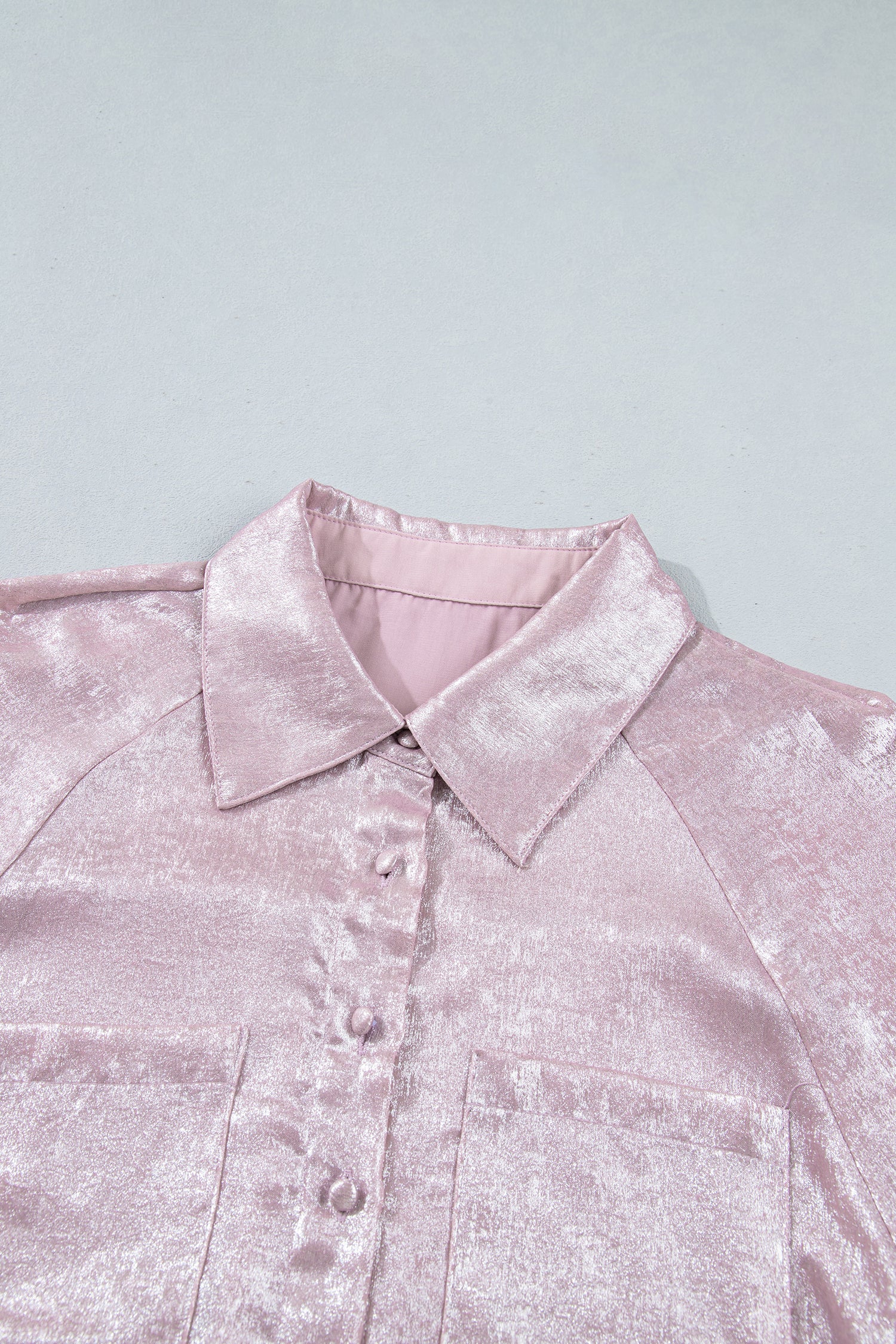 Long Sleeve Button Front Ruffle Cuffs Back Paneling Shirt – Delicacy