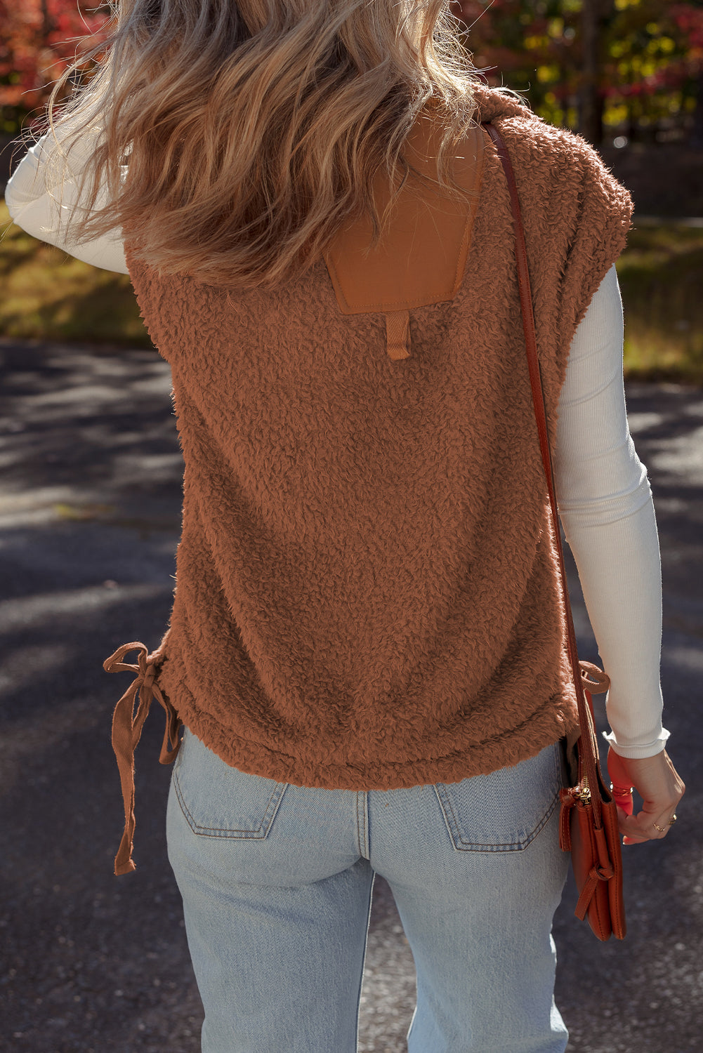 Faux Fur Snap Button Front Gilet Vest with Pockets - eAura
