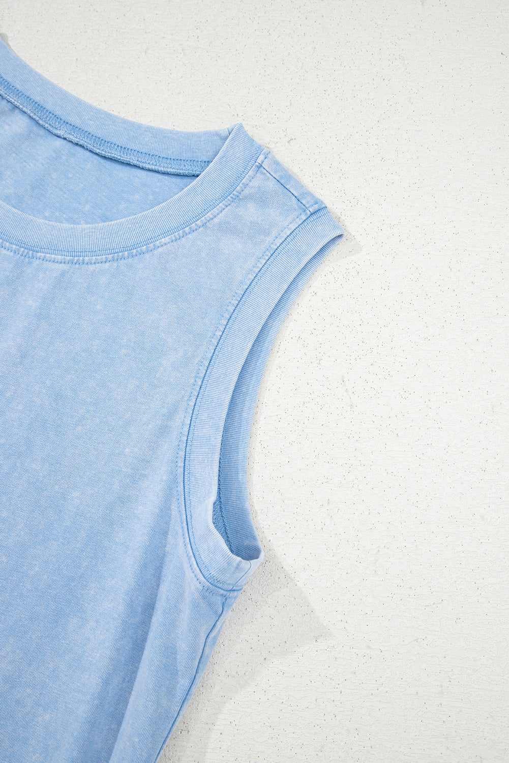 Mineral Wash Sleeveless Mini Dress with Pockets eAura