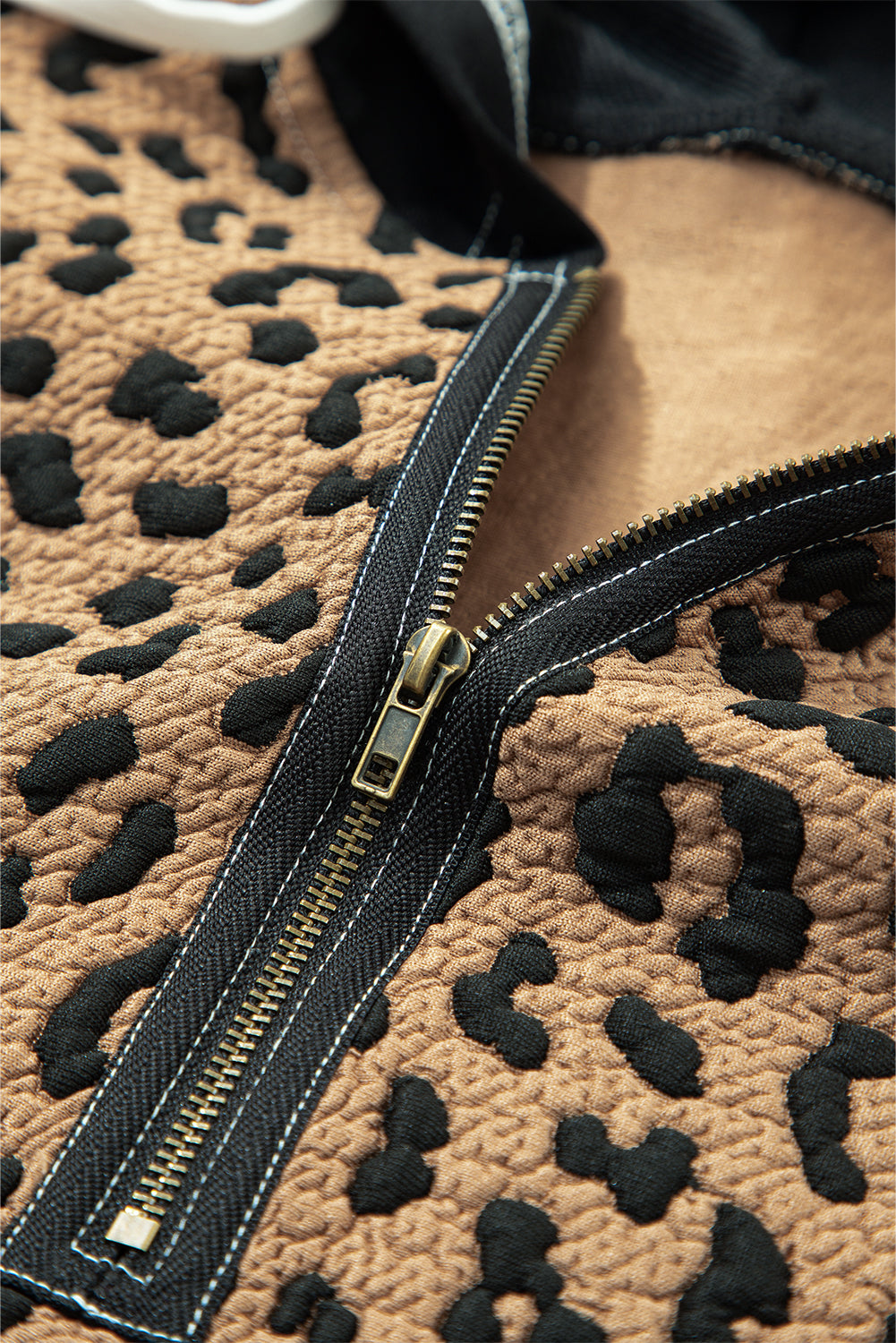 Leopard Patchwork Contrast Stitching Hoodie - eAura