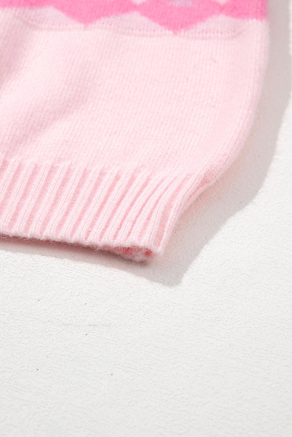 Pink Western Aztec Geometric Drop Shoulder Sweater eAura