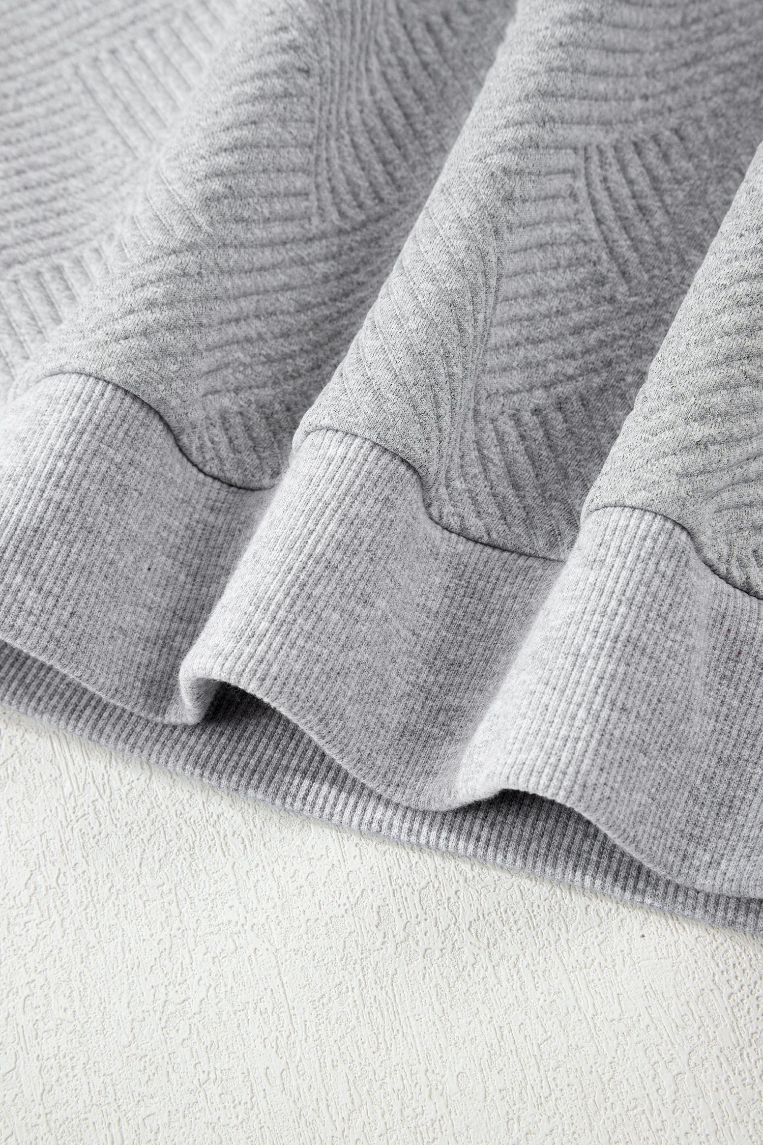 Textured Half Zip Loose Sweatshirt - eAura