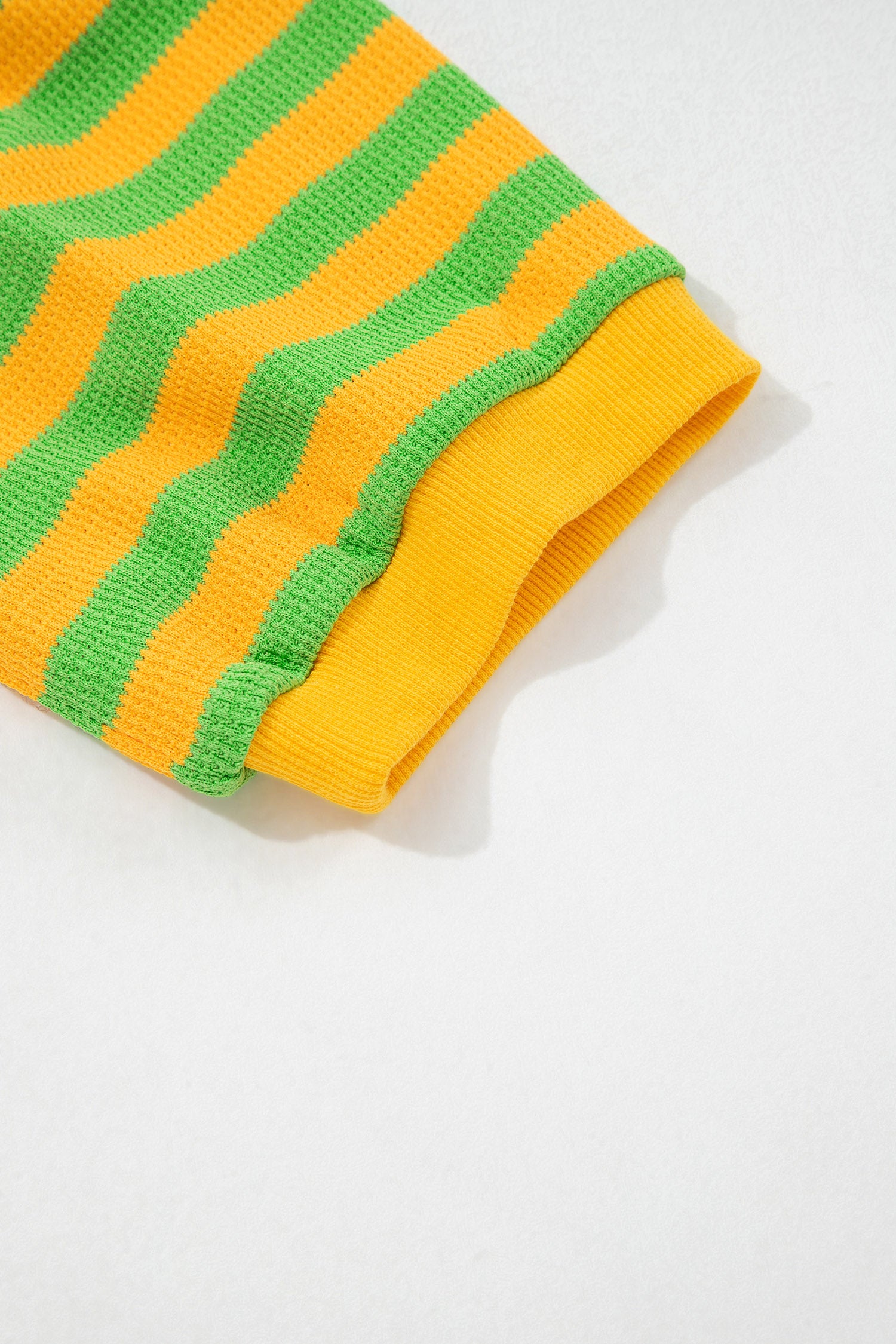 Puff Short Sleeve T Shirt Matching Shorts Set – Green Stripe