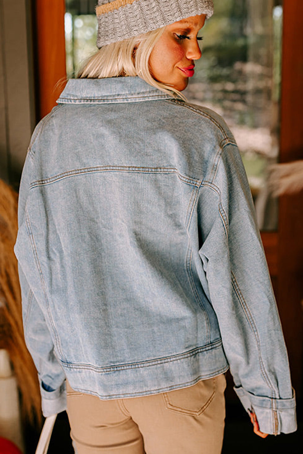 Blue Zip Up Washed Denim Jacket Dear-Lover Dropshipping