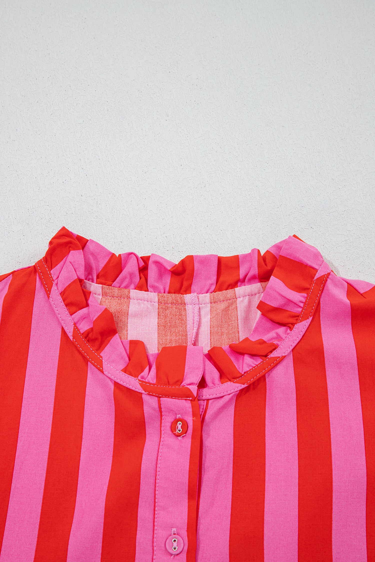 Stripe Puff Sleeve Mini Dress – Half Button