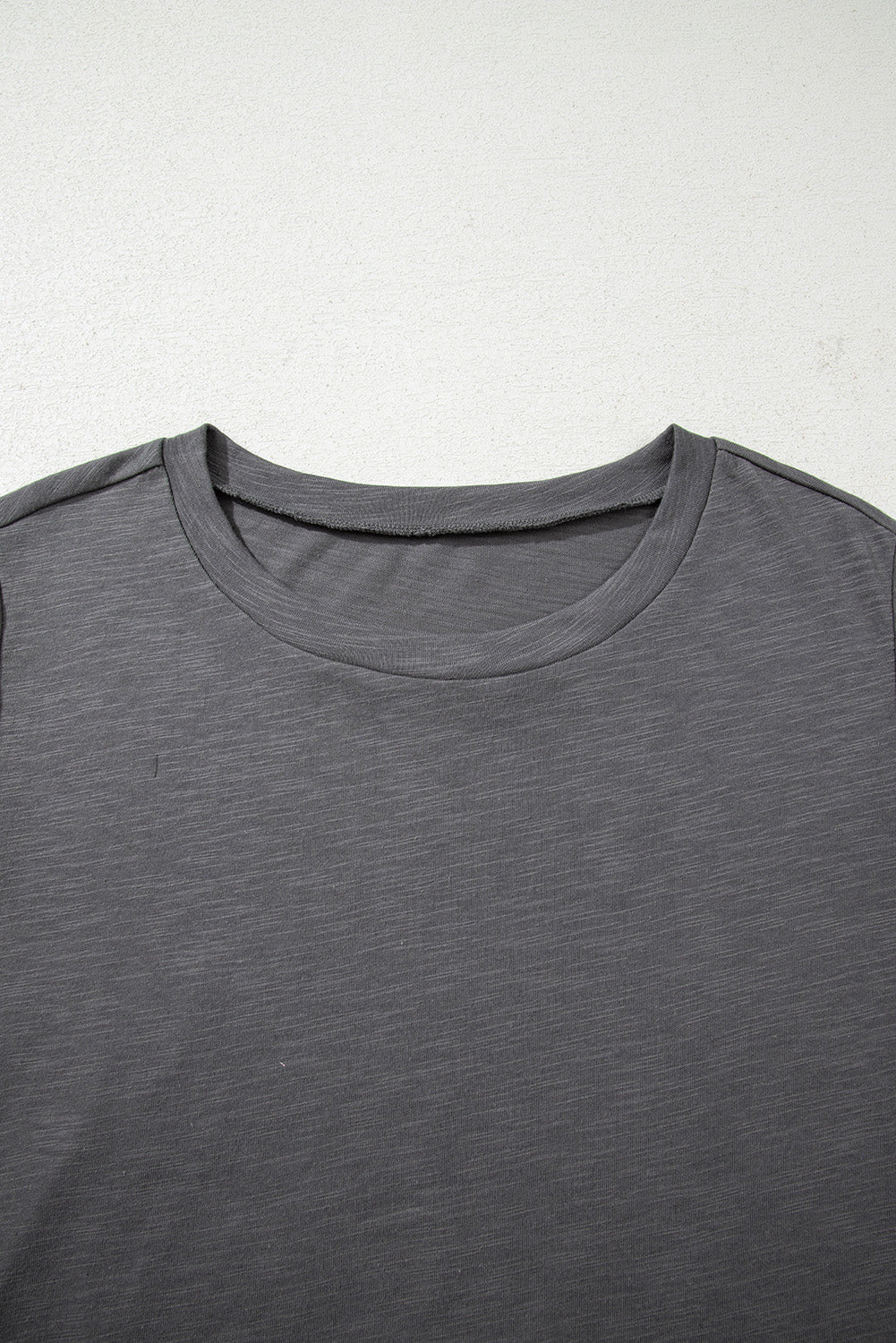 Dark Grey Double Ruffled Short Sleeve Plus Size Top BB Fashion Outlet