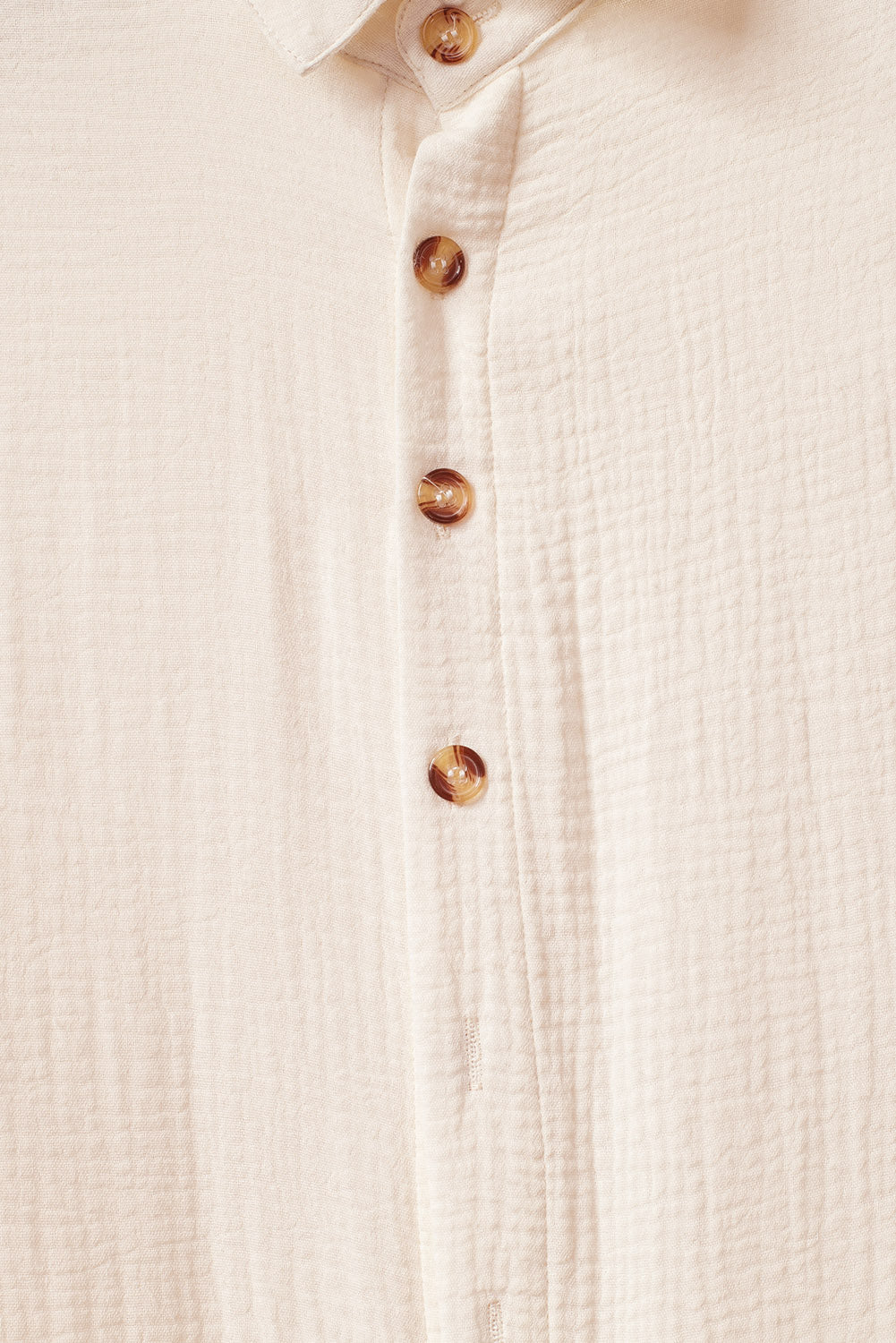Apricot Crinkled Buttons Maxi Beach Dress with Slits eAura