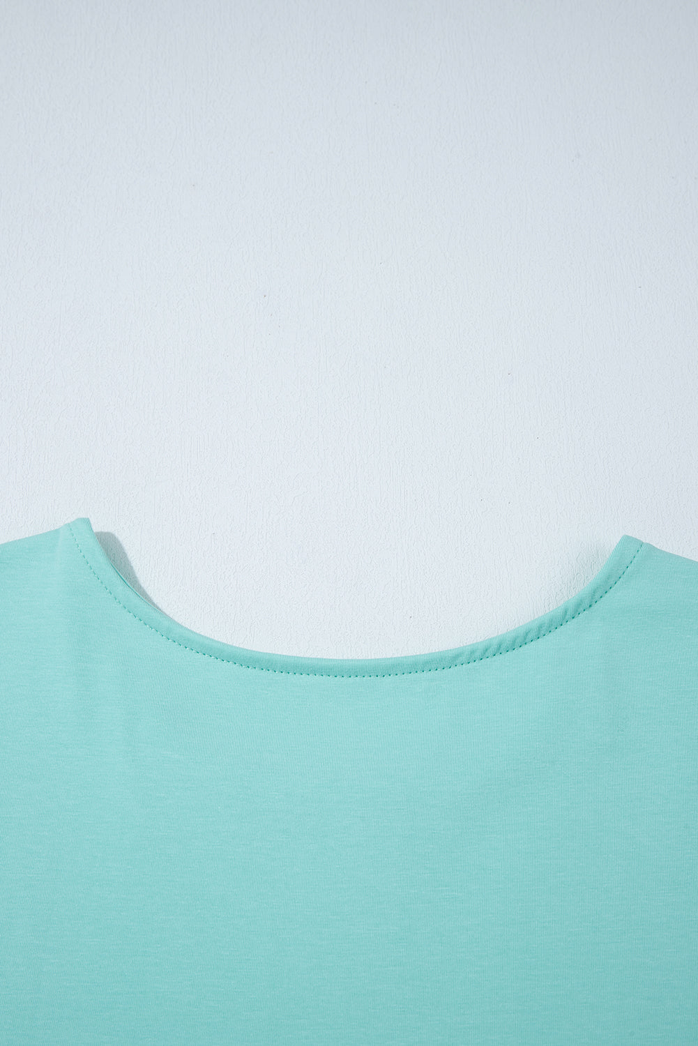 Mint Green Frilled Trim Crew Neck Loose Fit Mini Dress eAura