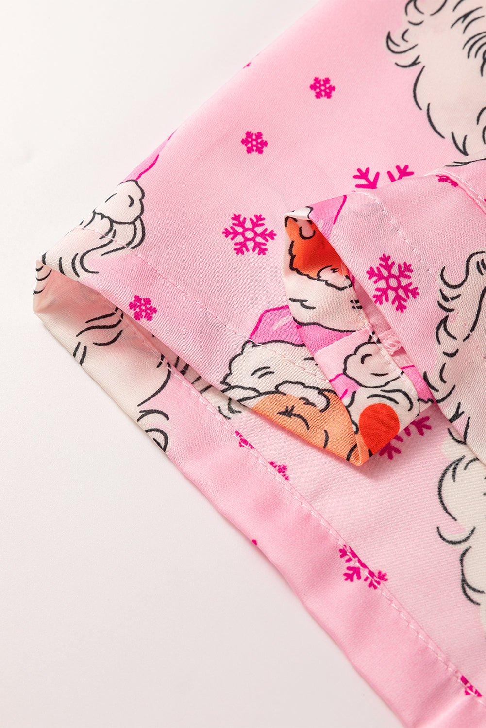 Pink Santa Claus Snowflake Long-Sleeve Shirt Christmas Pyjama Set eAura