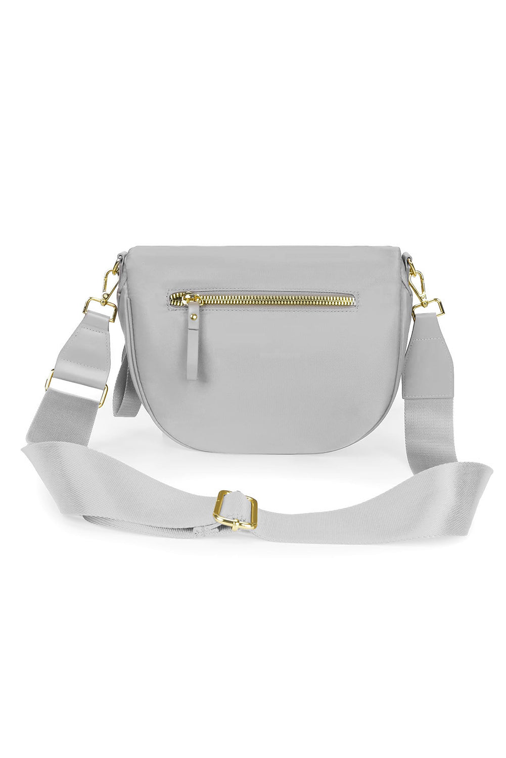 Camel Double Zip Crescent Shape Adjustable Sling Bag