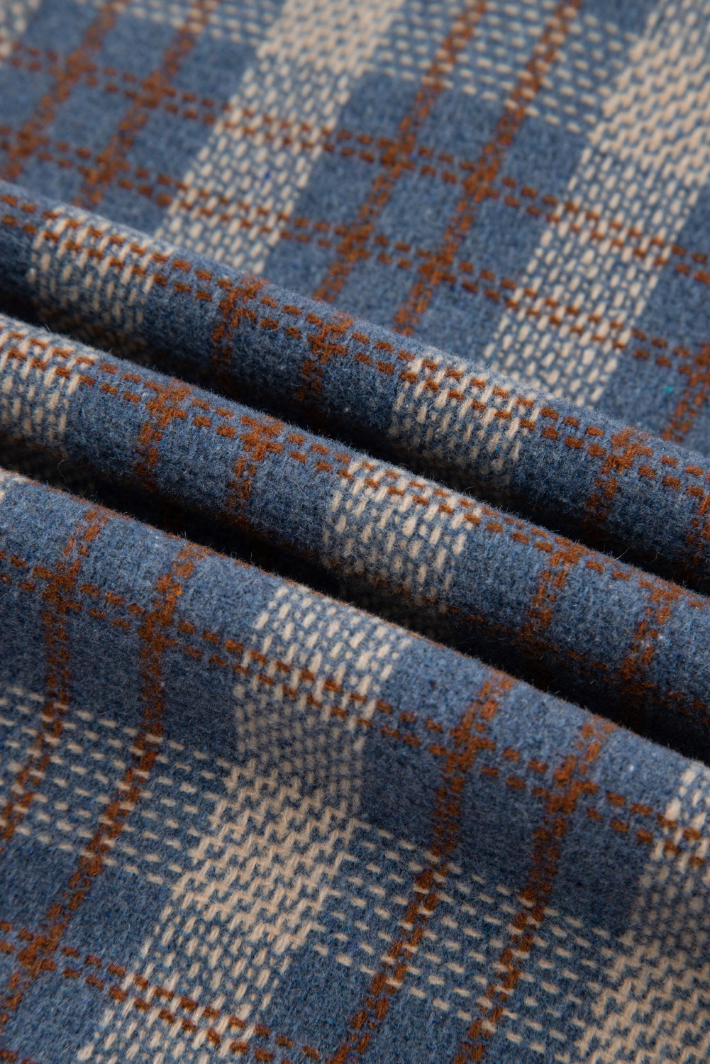 Plaid Soft Corduroy Patchwork Collared Zip-Up Snap Button Jacket - eAura