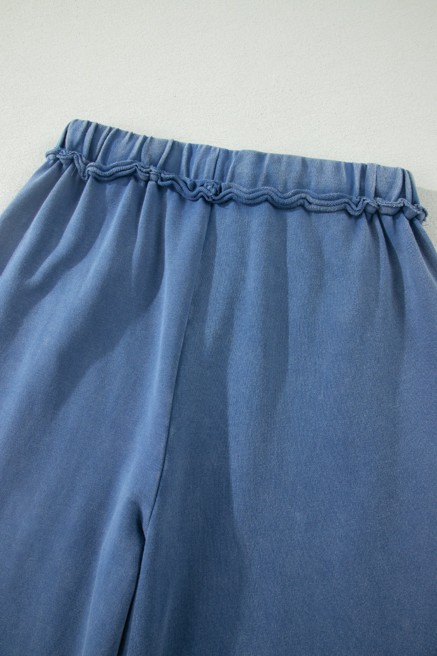Mineral Wash Drawstring Retro High Waist Wide Leg Western Pants – Smoke Gray
