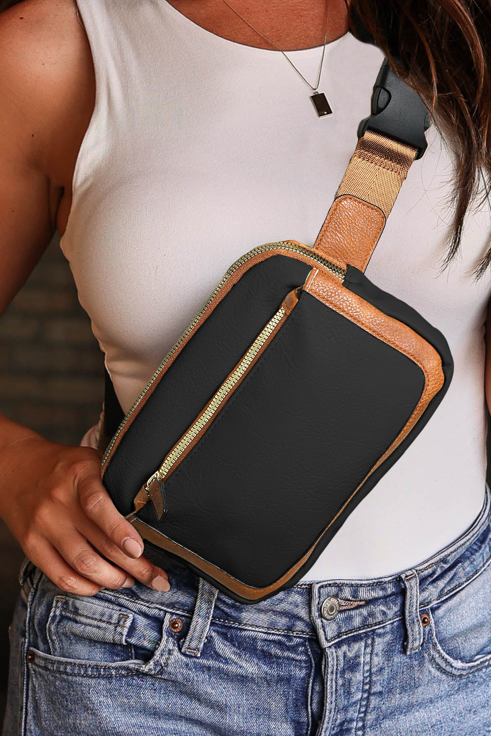 White Adjustable Strap Mini PU Leather Crossbody Bag BB Fashion Outlet