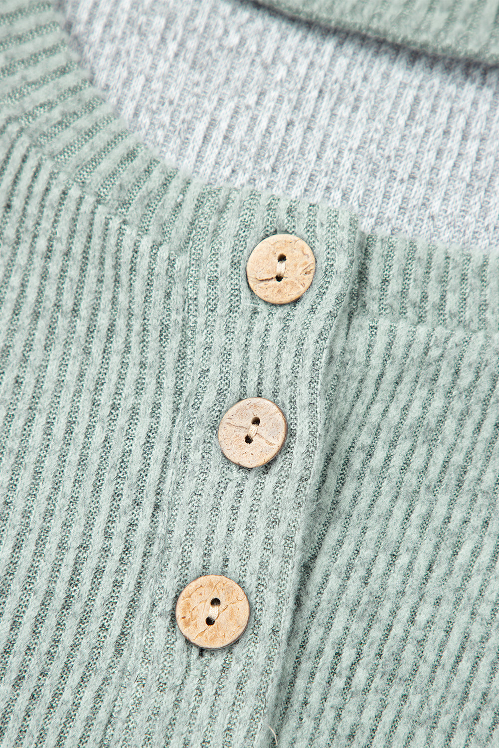 Light Grey Colour Contrast Ribbed Loose Fit Long Sleeve Top eAura