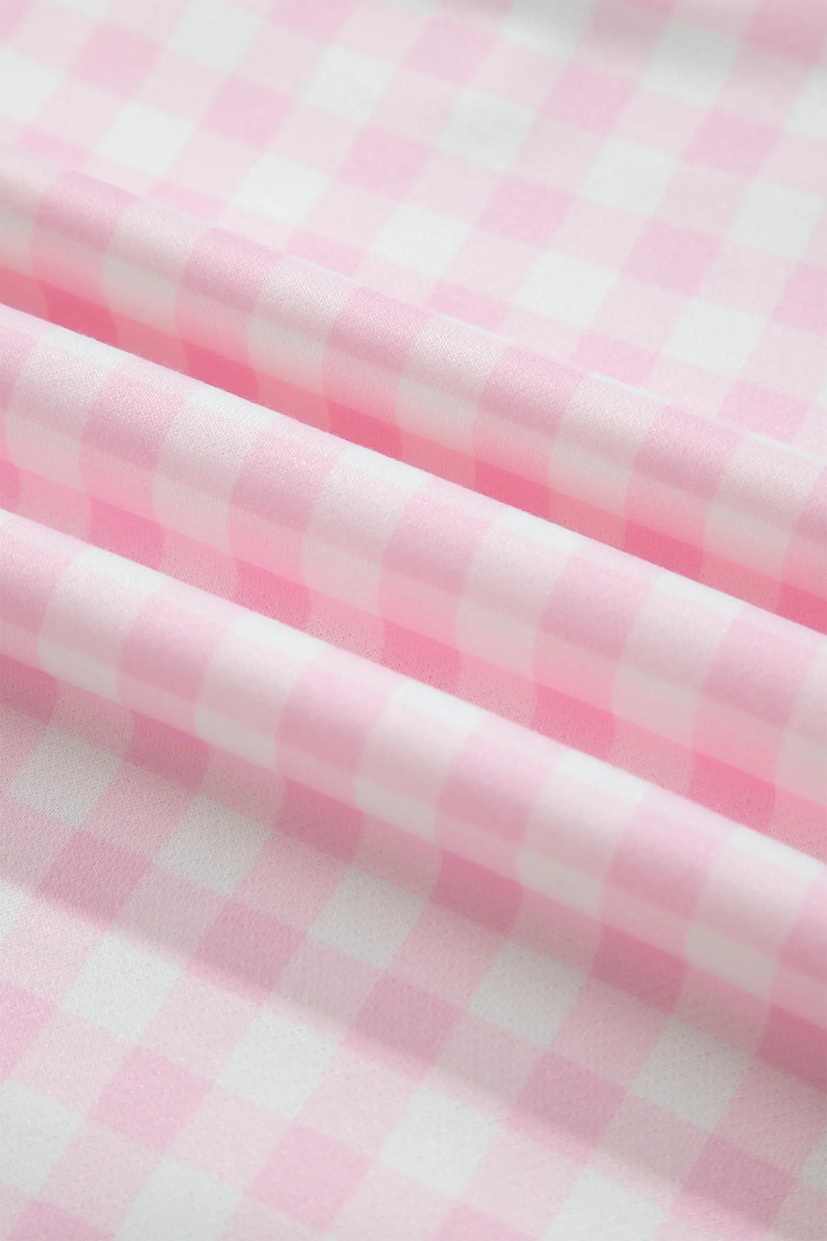 Plaid Long Sleeve Two Piece Pant Set – Pink