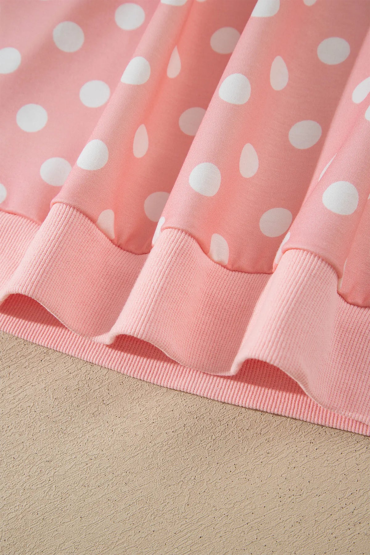 Polka Dot Hooded Long Sleeve Top Casual Mini Skort Set – Khaki