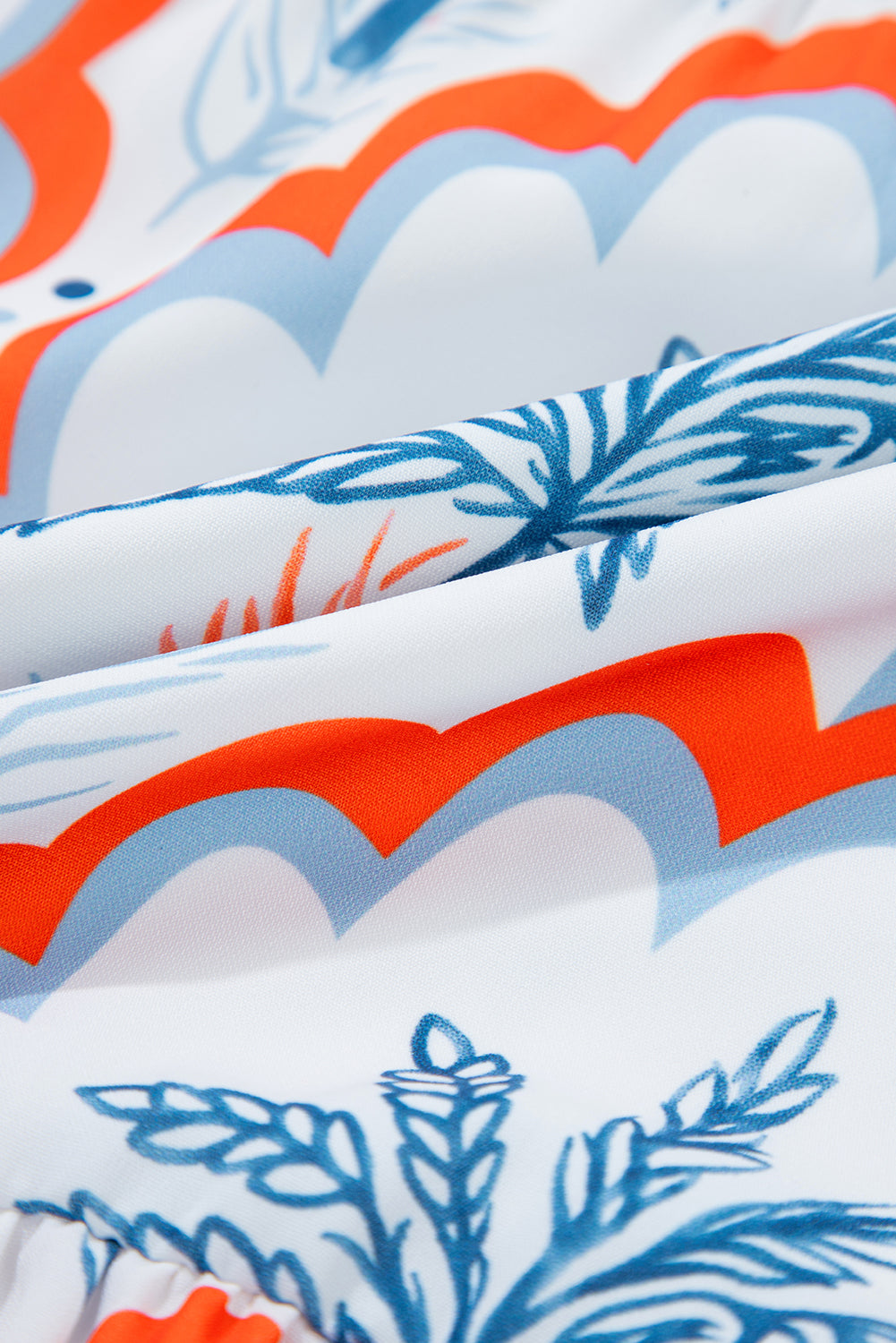 Palm Tree Printed Short Sleeve Flowy Dress - eAura