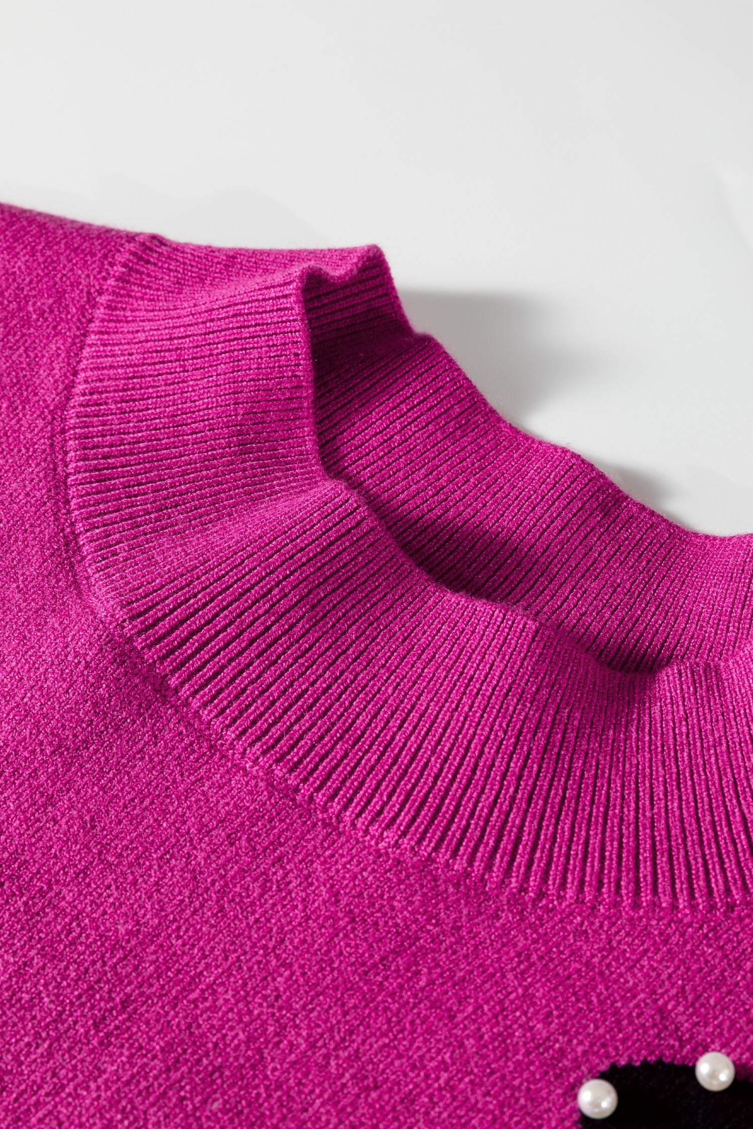 Pearl Embellished Bow Pattern Loose Sweater - Sweaters & Cardigans/Sweaters