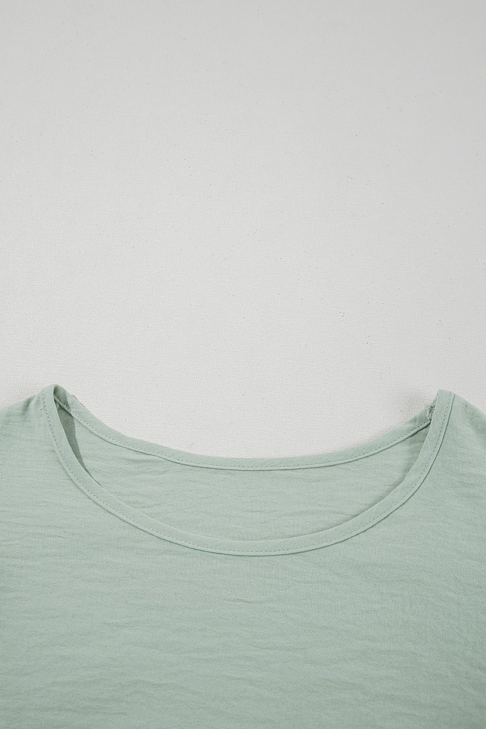 Clearly Aqua Solid Colour Ruffled Short Sleeve Casual Blouse eAura