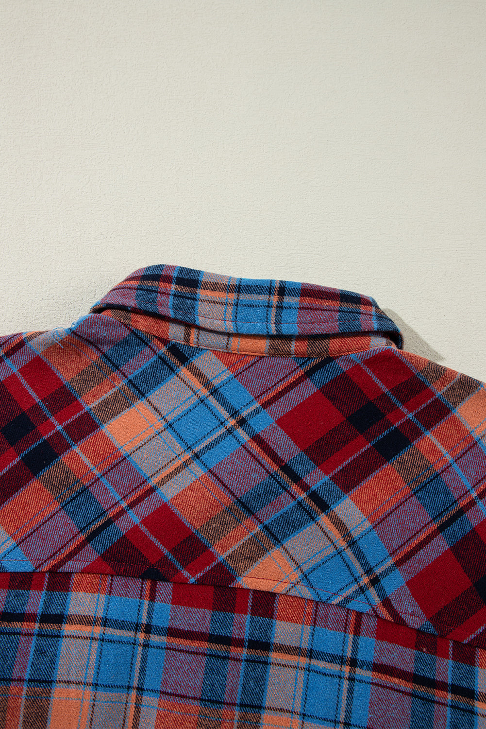 Red Plaid Print Loose Vintage Shirt eAura