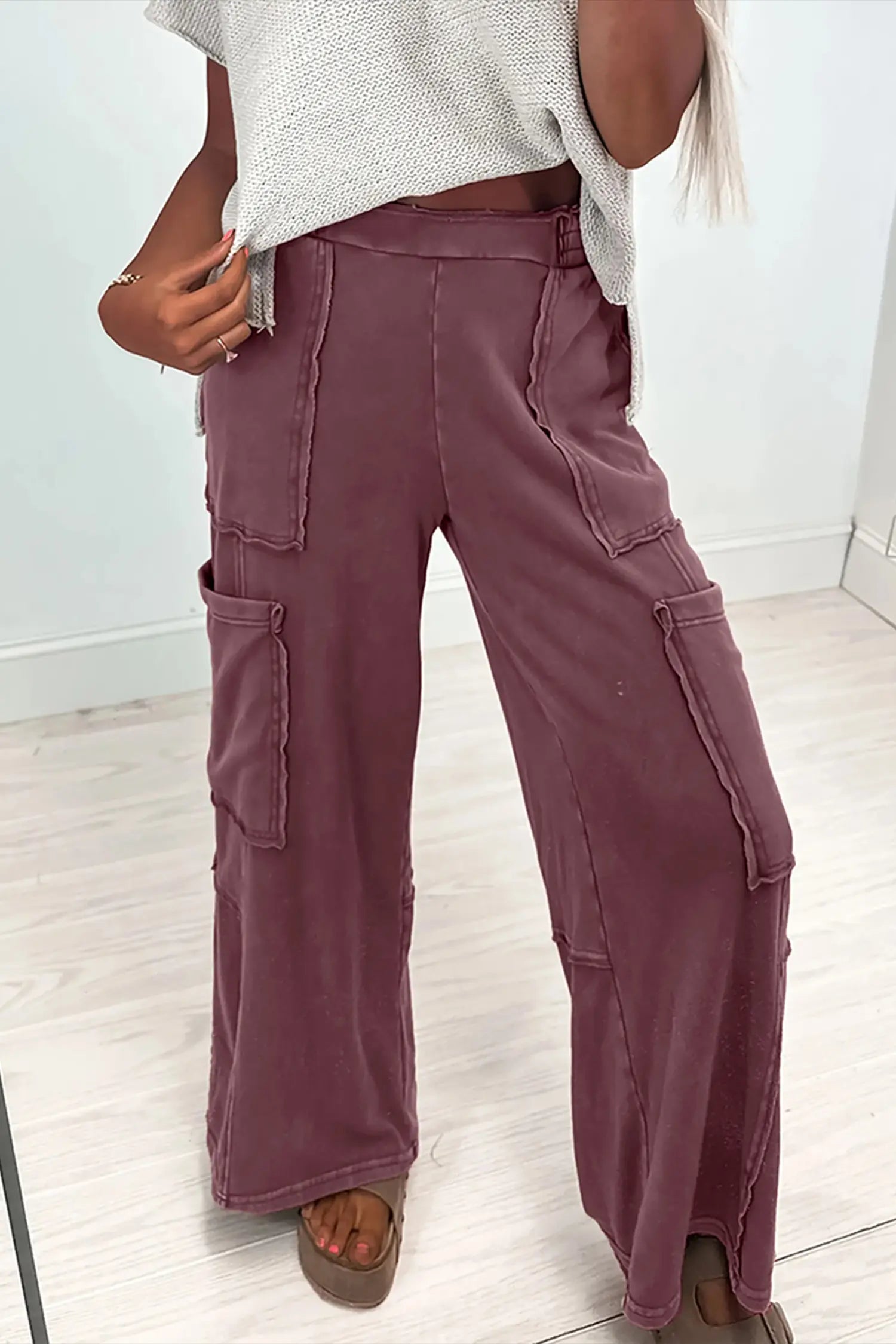 Mineral Red Mineral Wash Cargo Patched Pocket Utility Sweatpants