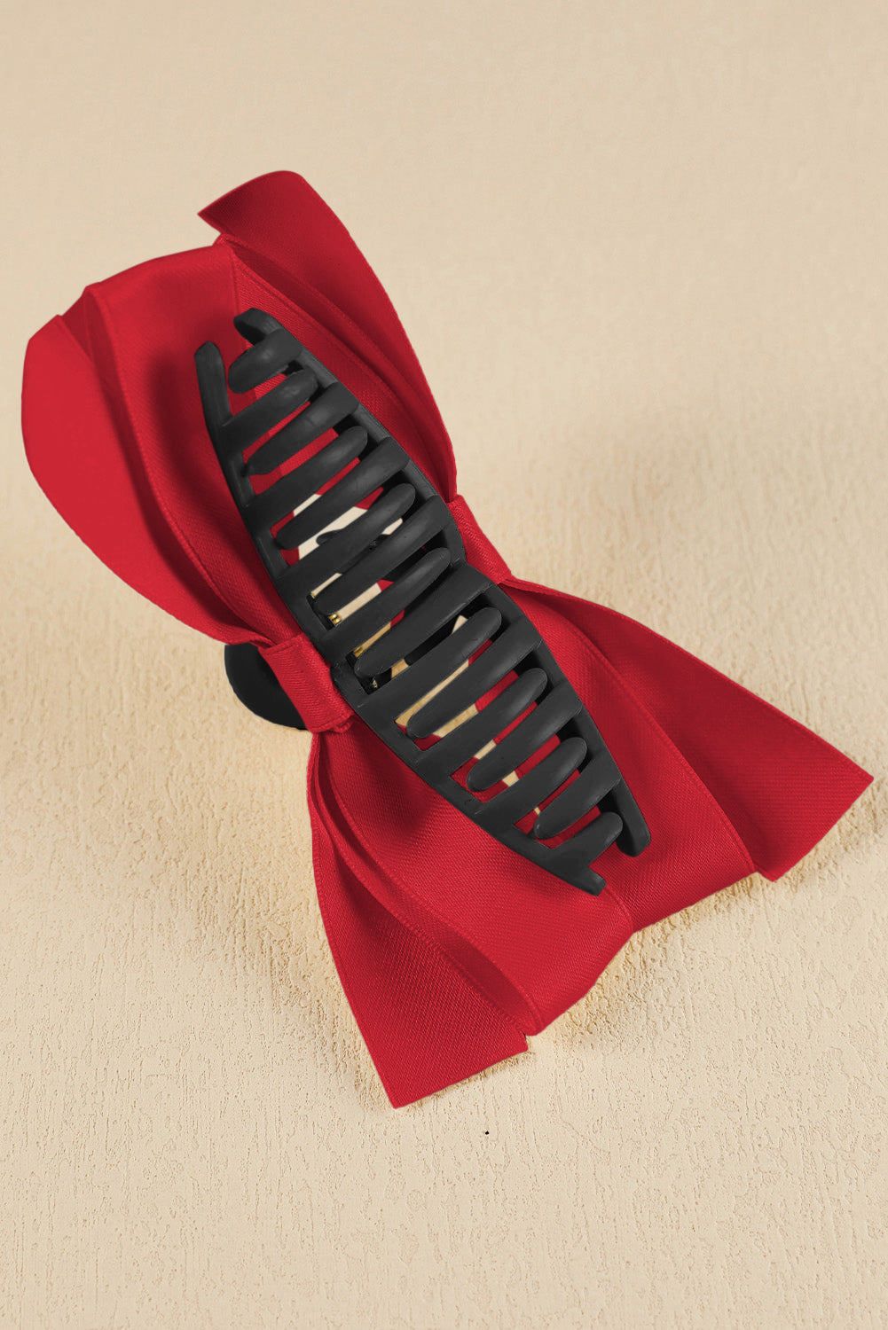 Red Ribbon Bow Decor Hair Clip - eAura