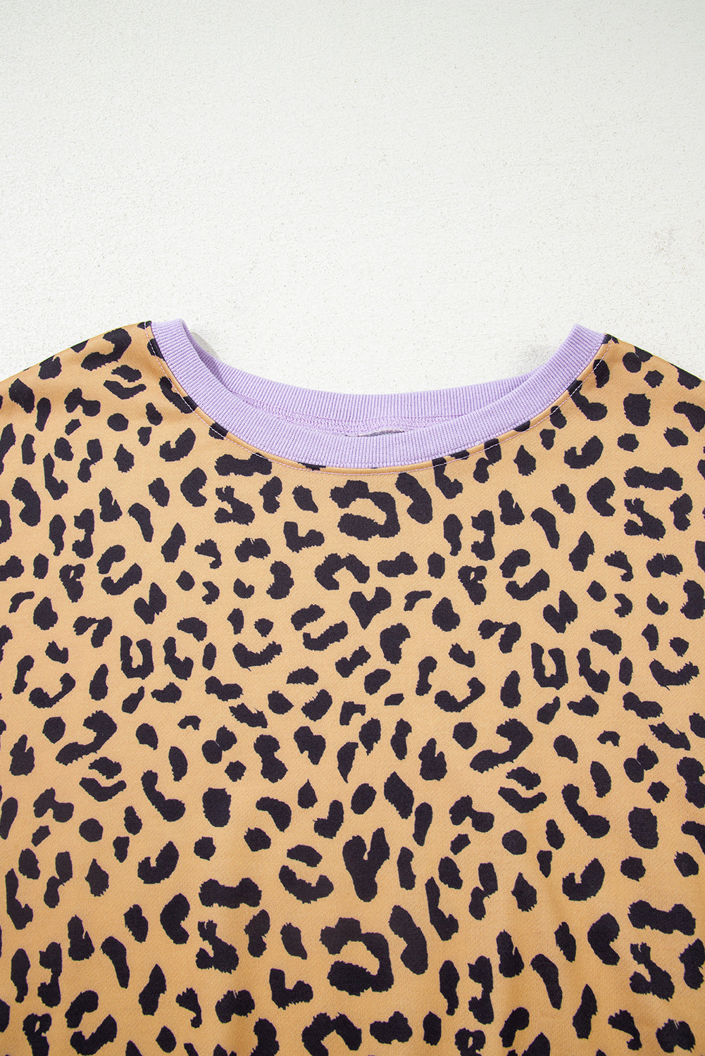 Leopard Striped Patchwork Plus Size Loose Sweatshirt eAura