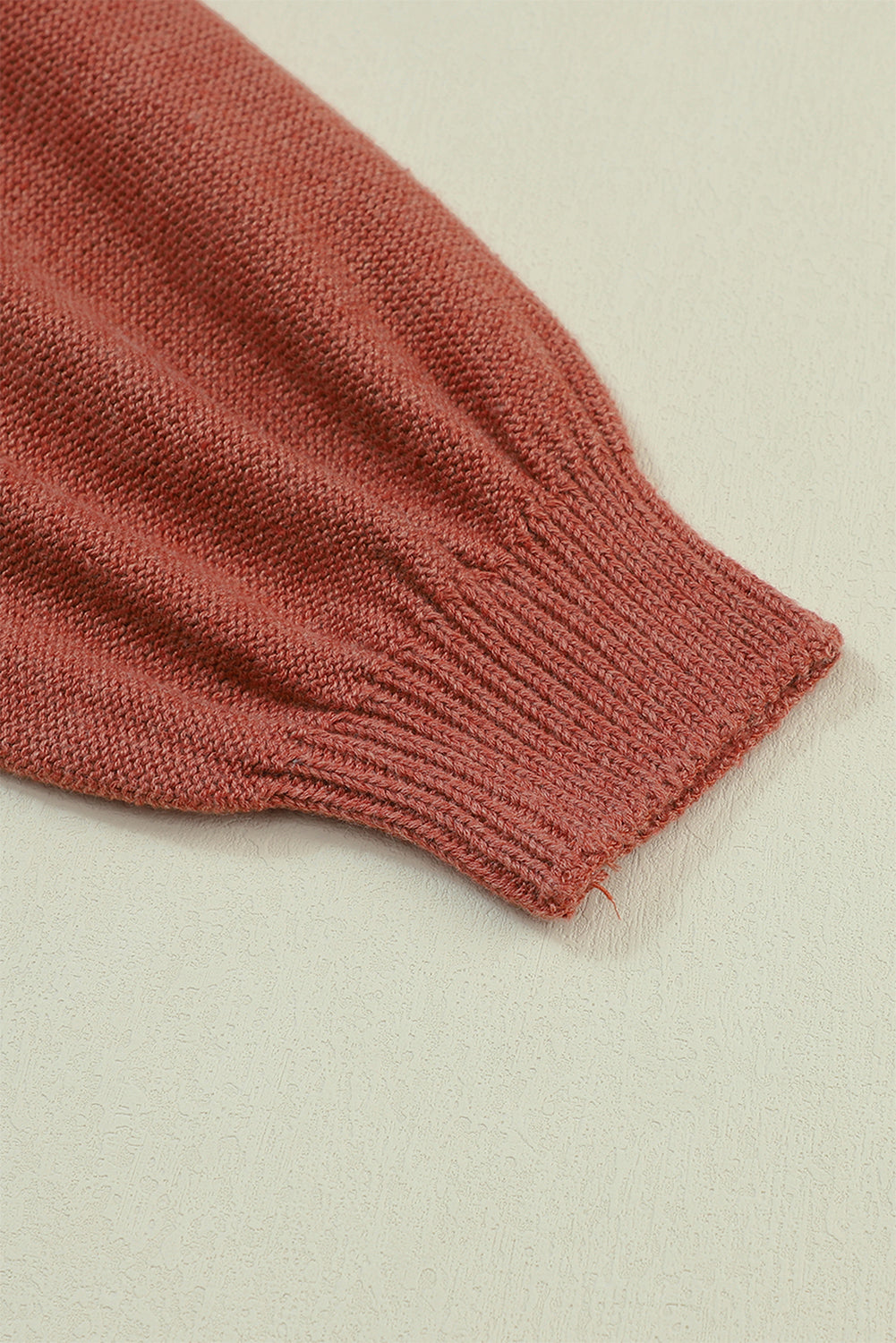 Pink Colourblock Bishop Sleeve Ribbed Trim Sweater eAura