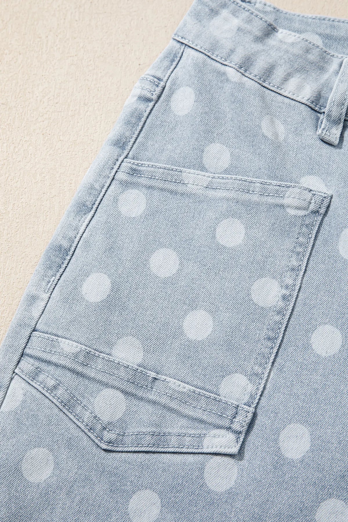 Polka Dot Casual Slim Fit Jeans – Pink