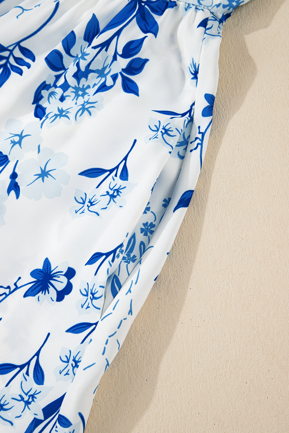 Sky Blue Floral Print Sweetheart Neck Plus Size Midi Dress BB Fashion Outlet