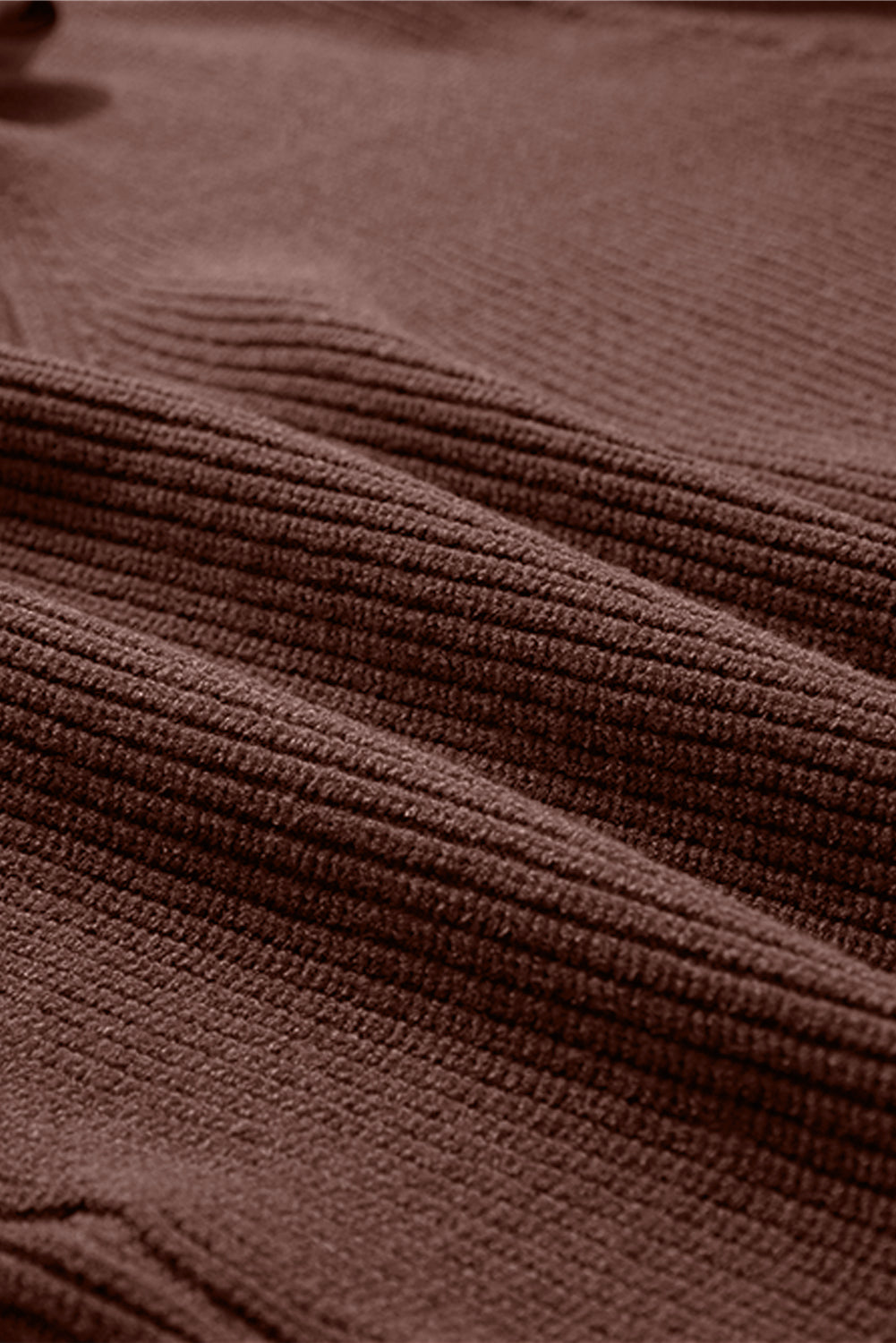 Coffee Lantern Sleeve V Neck Knot Back Sweater eAura
