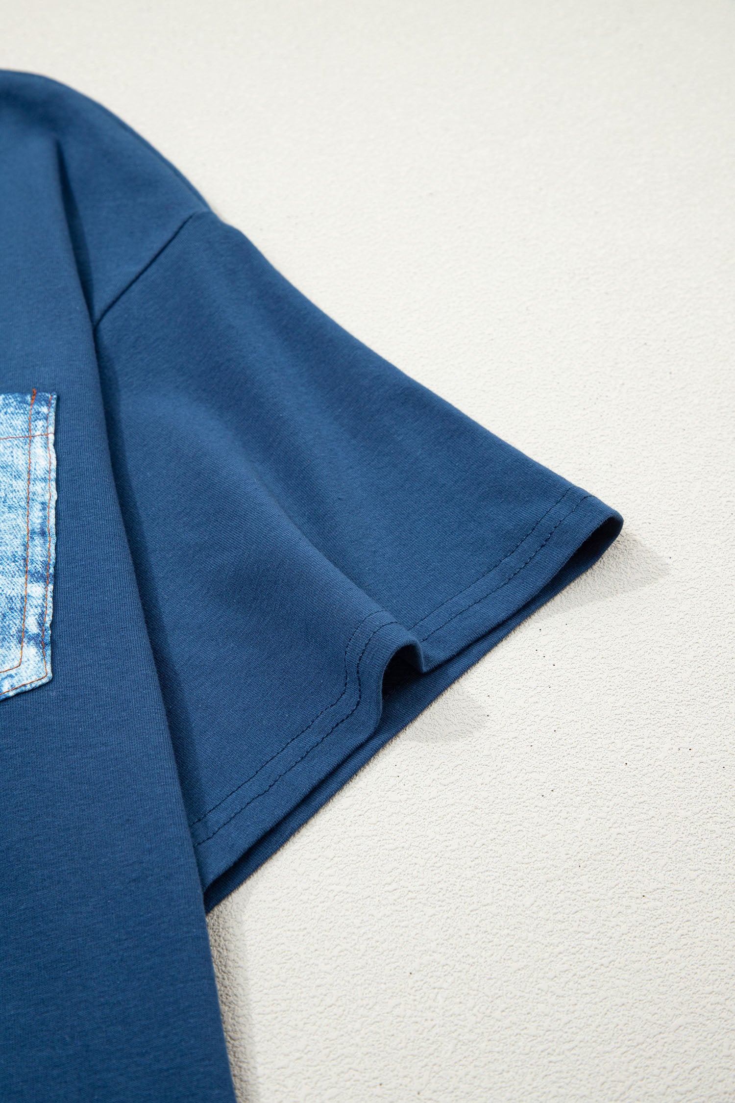 Colour Block Chest Pocket Patched Casual Short Sleeve Top
