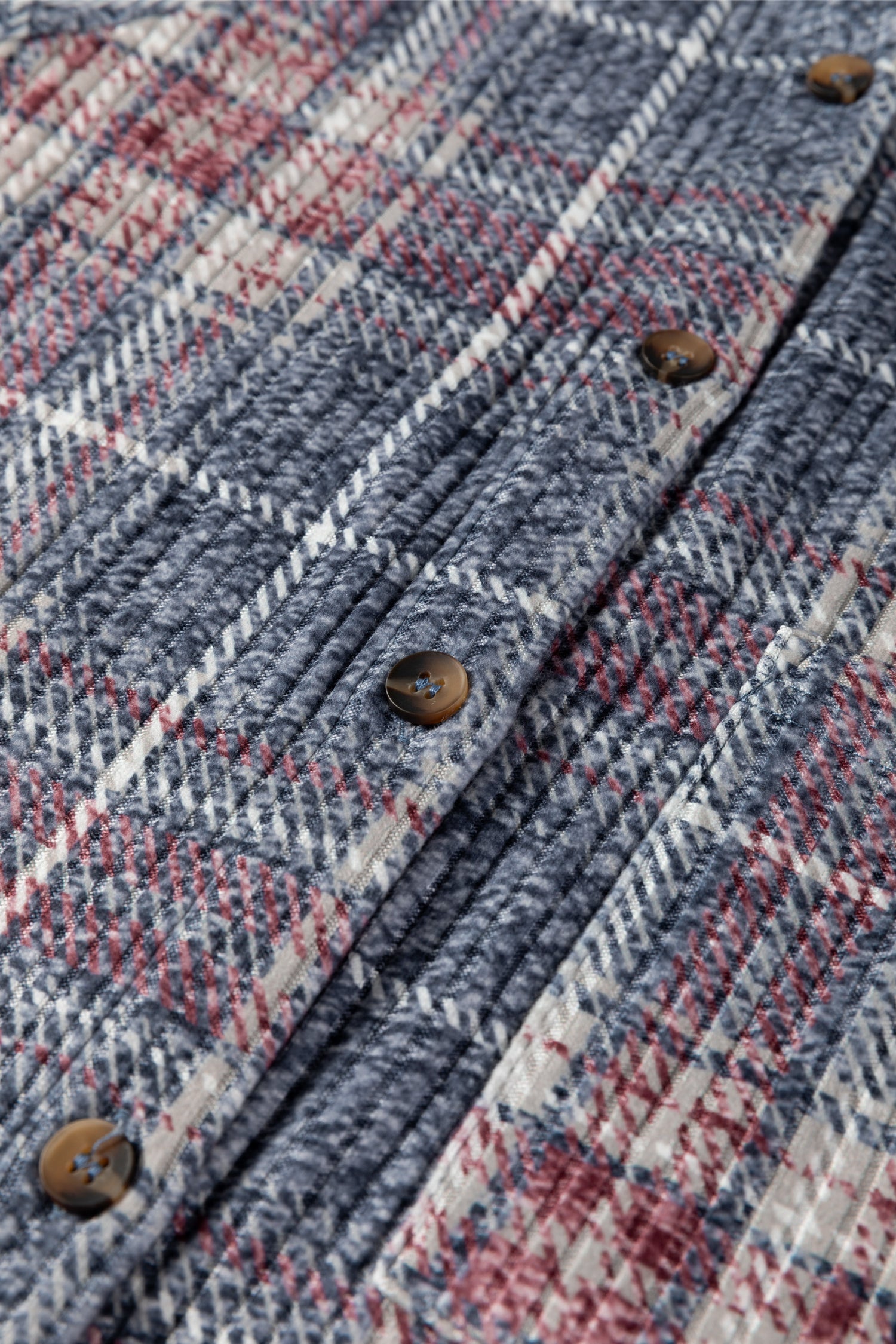 Multicolour Plaid Textured Chest Pocket Shirt - eAura