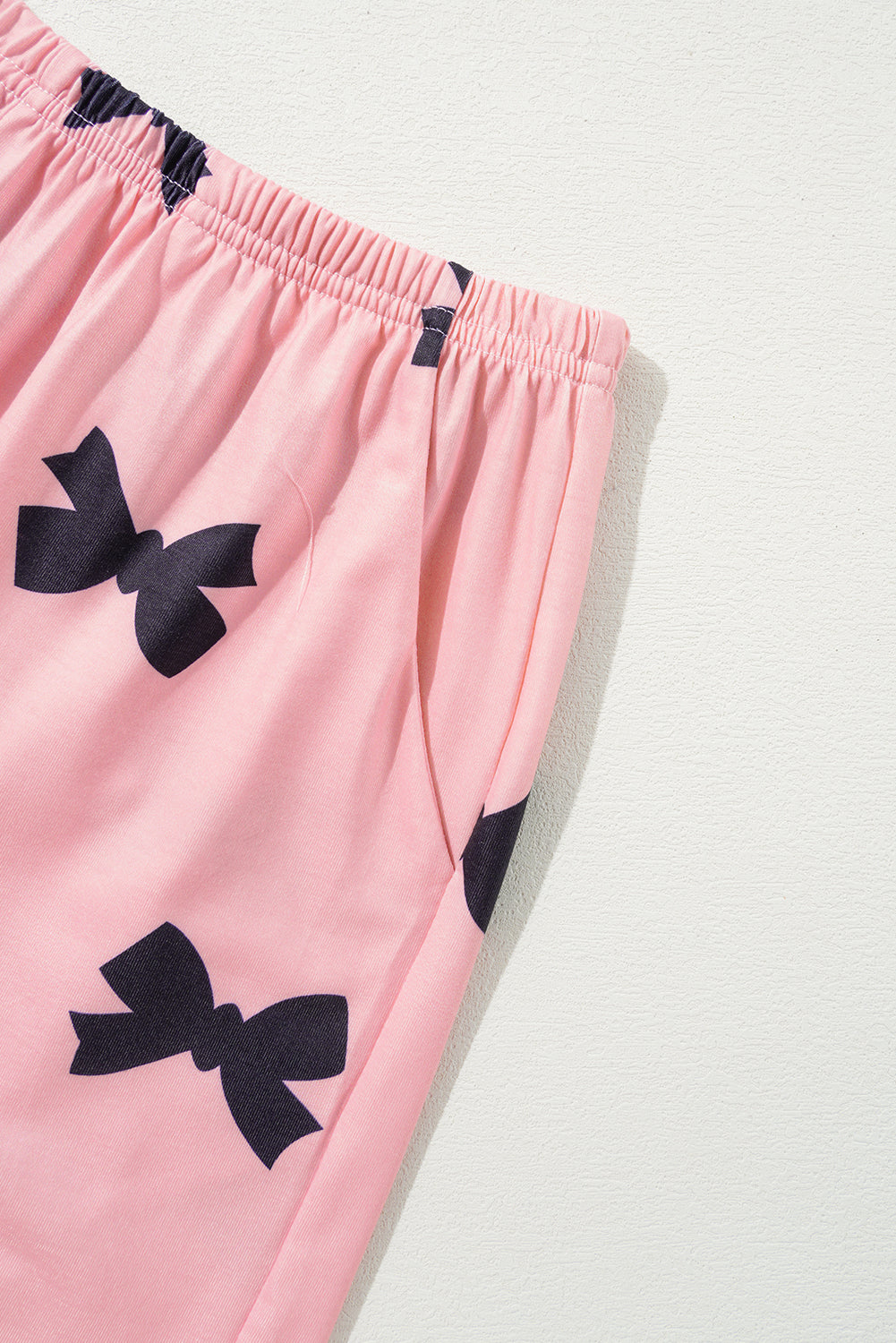 Pink Bow Printed Short 2pcs Lounge Set Pyjamaes eAura