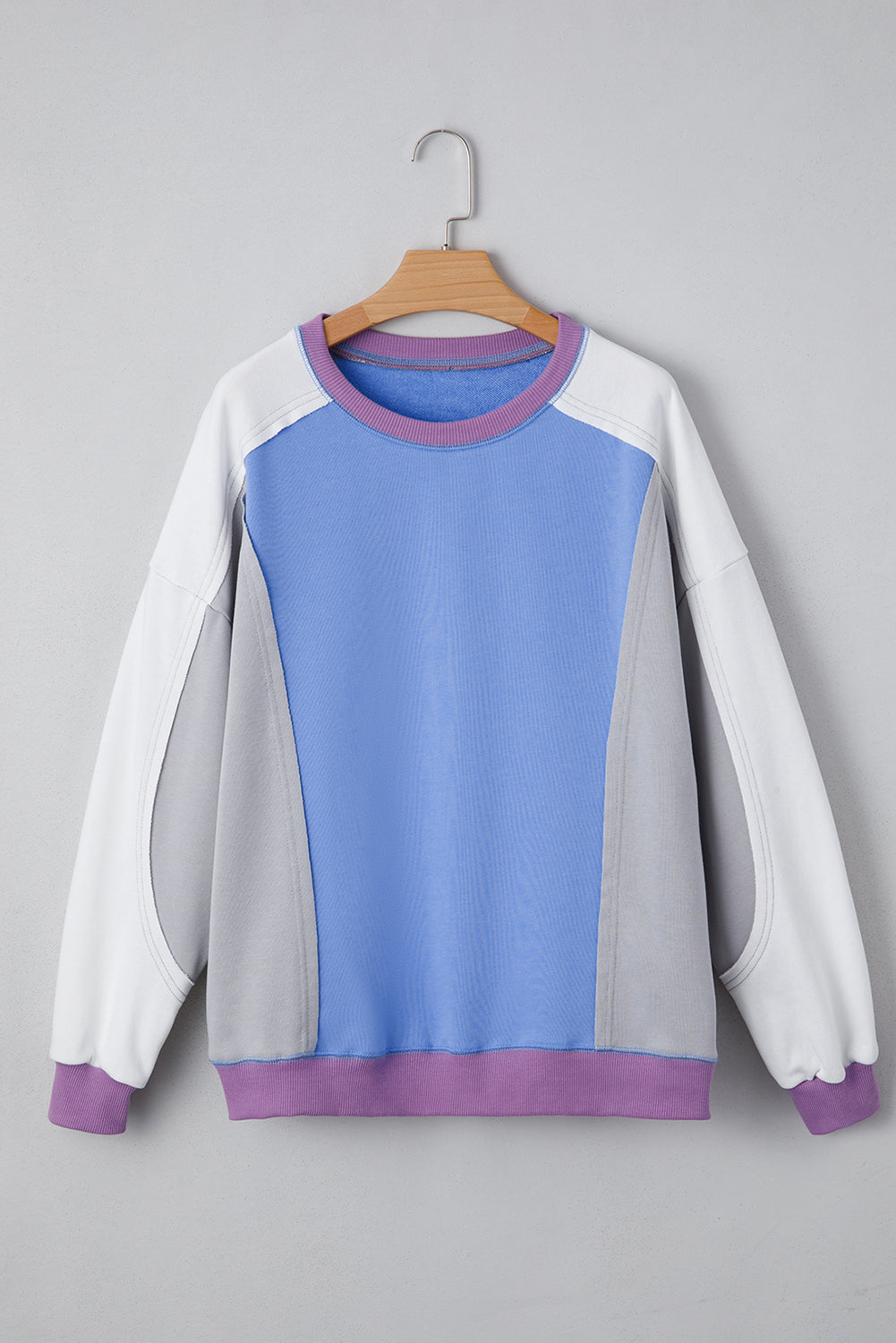 Exposed Seam Trim Pullover Sweatshirt - eAura