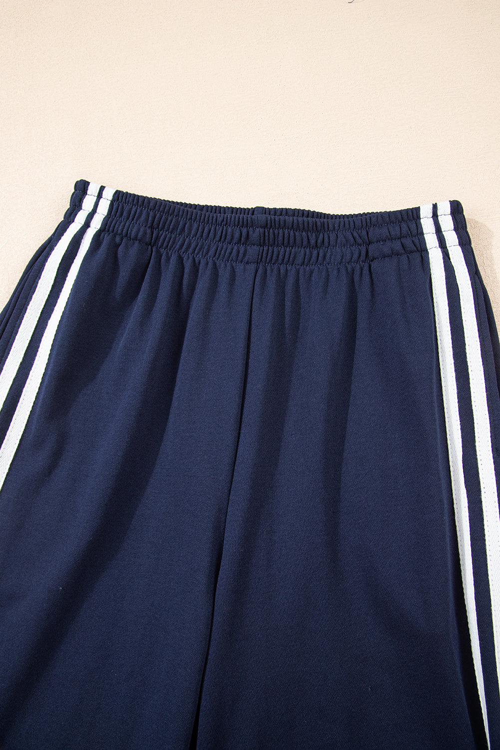 Varsity Striped Detail Crewneck Pullover Elastic Sweatpants 2pcs Co-ord eAura