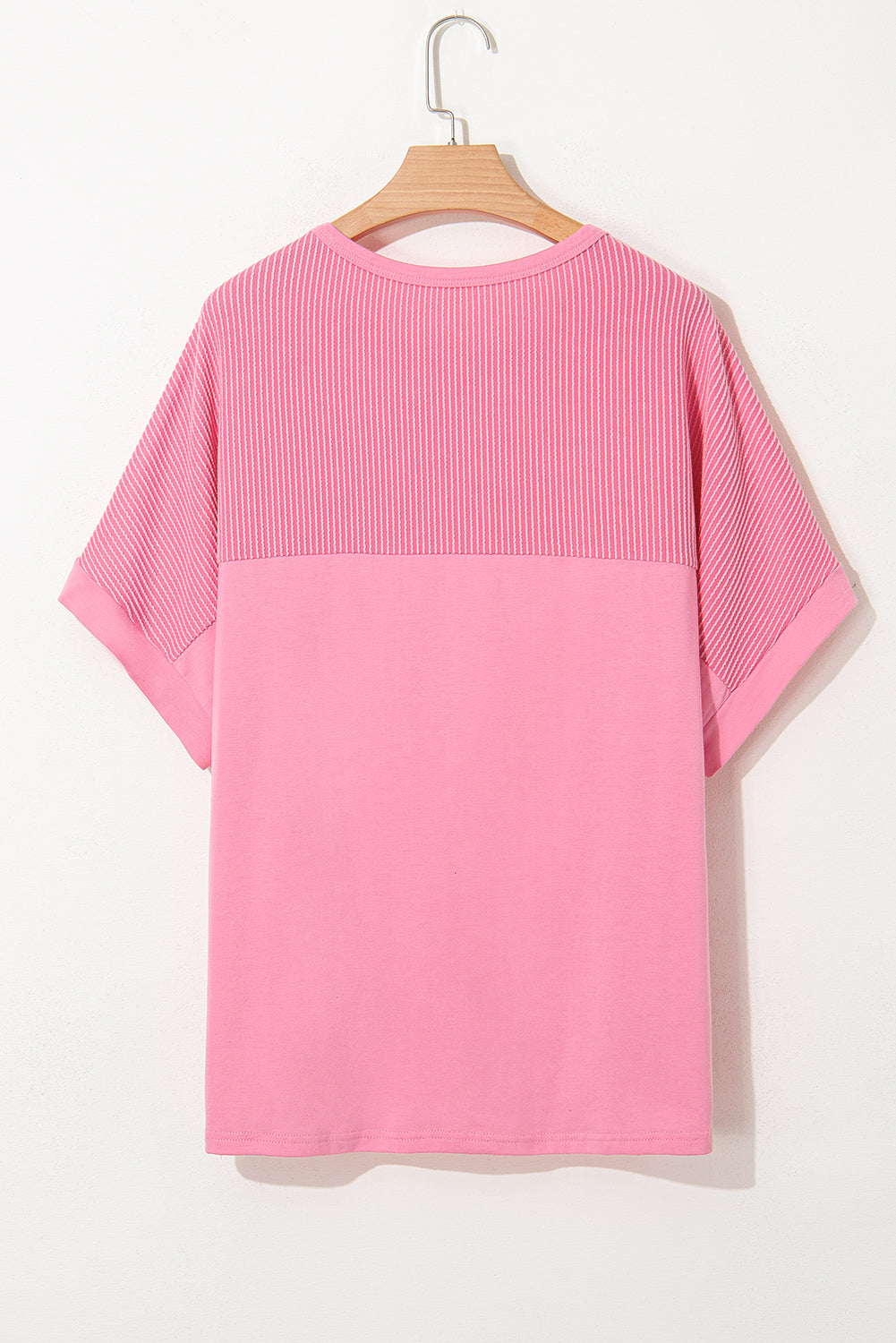 Bonbon Ribbed Patchwork Pocketed Plus Size T Shirt BB Fashion Outlet